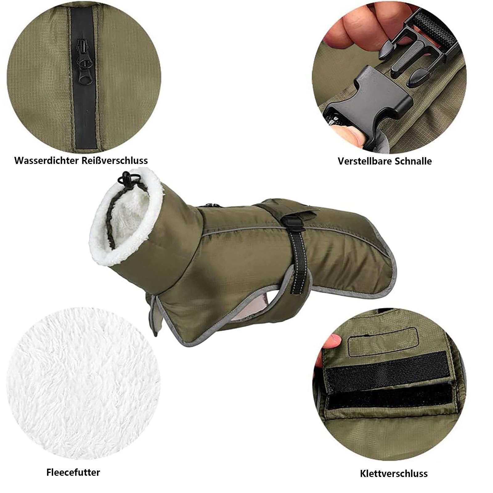 Ledander Hundemantel Wintermantel für Hunde wasserdicht, reflektierend,wärmend Hundejacke, Atmungsaktiver Mantel, ideal für kleine, mittelgroße und große Hunde