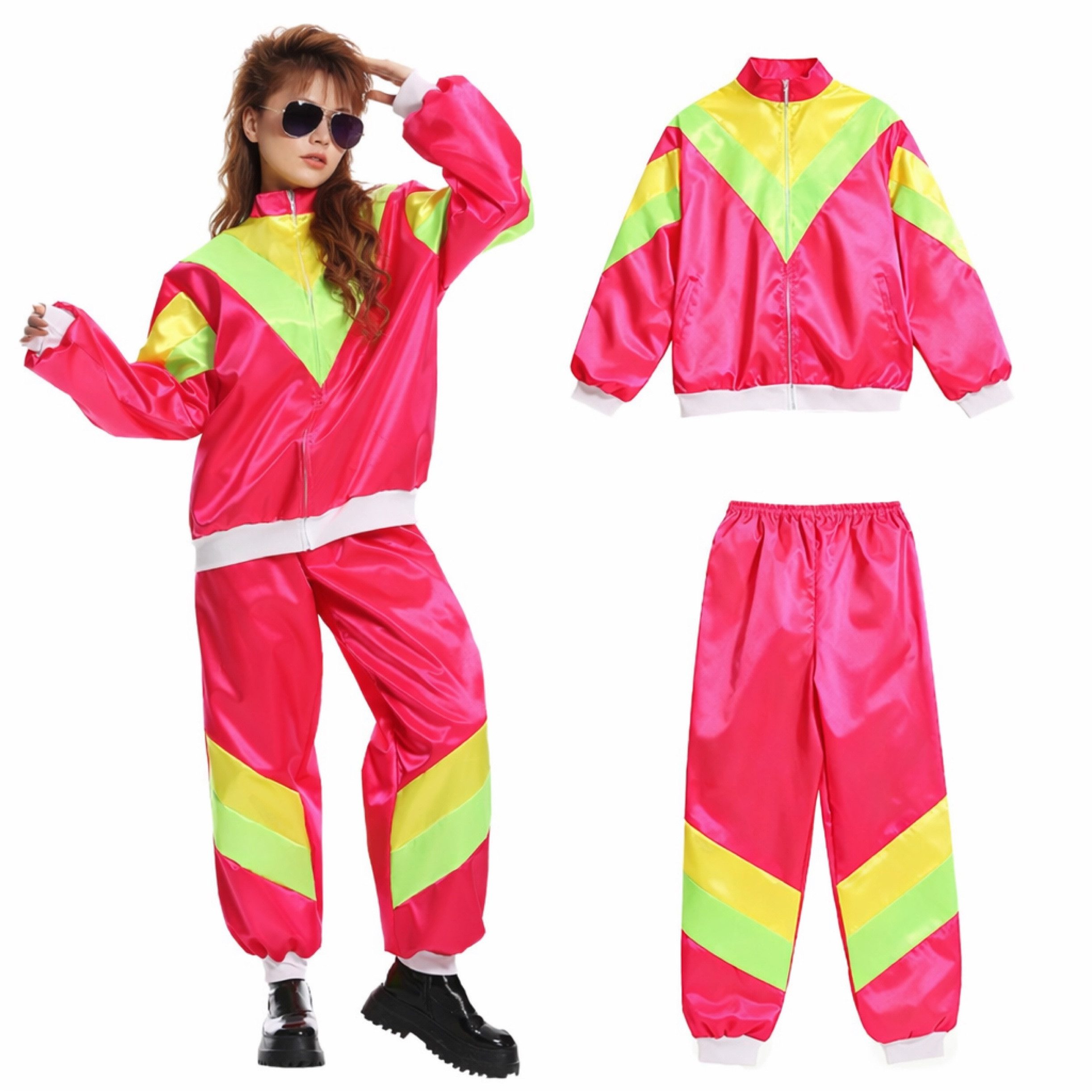 FASCHINFEVER Kostüm Overall Retro – 80er-Jahre Kostüm im klassischen Vintage-Look Fasching