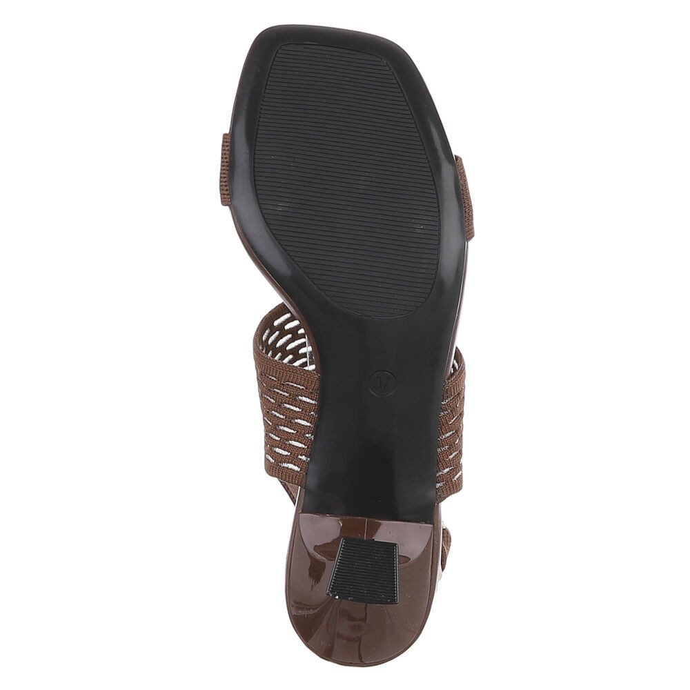 Ital-Design Damen Sandale mit Absatz und Fersenriemen Sandalette (91742685) Pfennig-/Stilettoabsatz Sandalen & Sandaletten in Braun