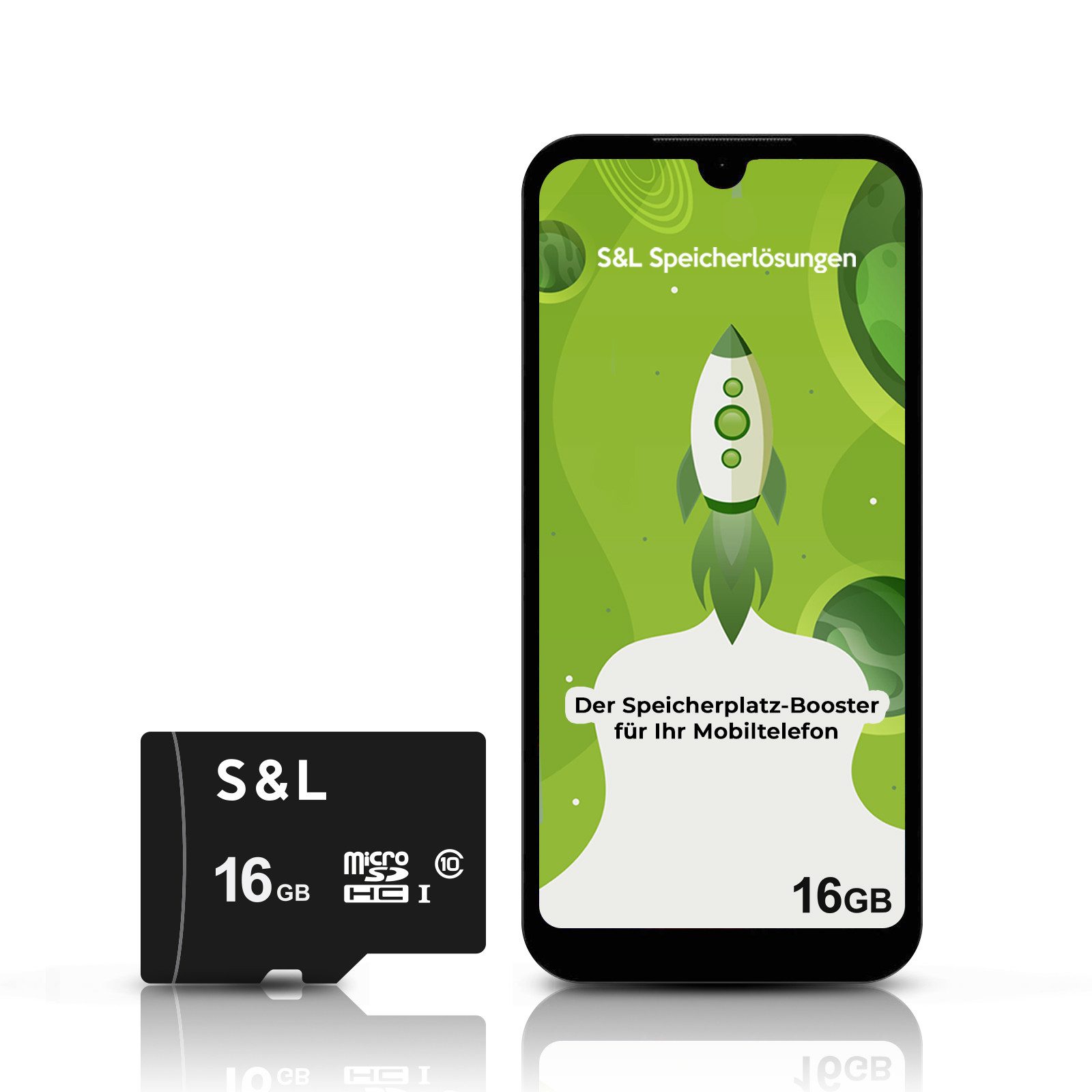 Tec-Expert microSD Karte S&L für LG K40S Speicherkarte (16 GB, Class 10, microSDHC)