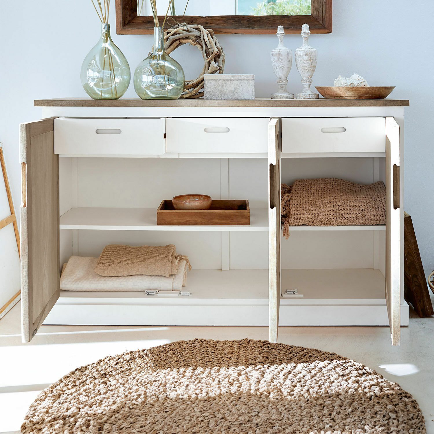 Mirabeau Kommode Sideboard Frapelle weiß/braun
