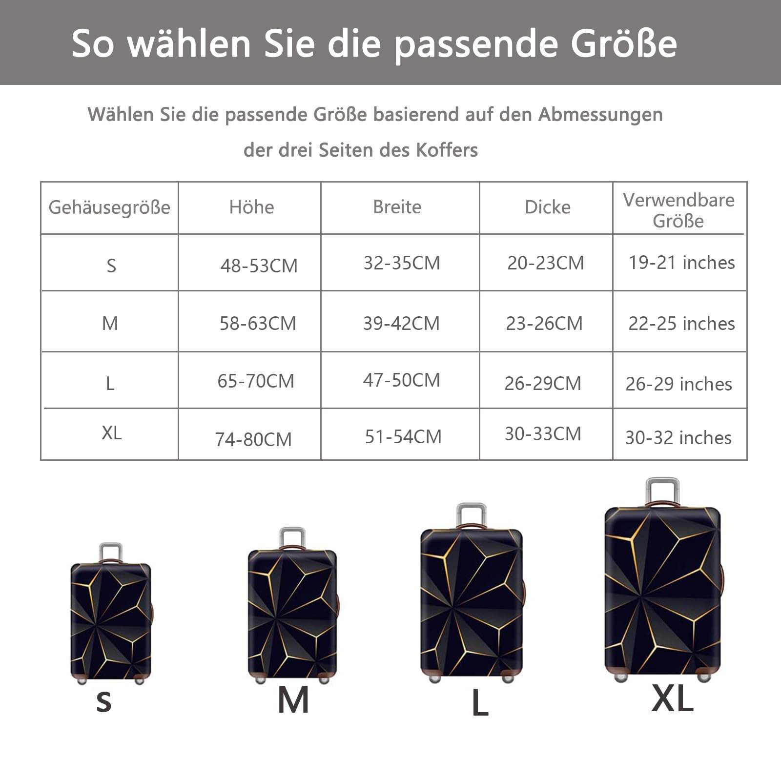 Coonoor Kofferhülle Koffer Hülle, 19-32 Zoll, Luggage Cover aus Polyester, Reisegepäck, Trolley Case Cover Protector