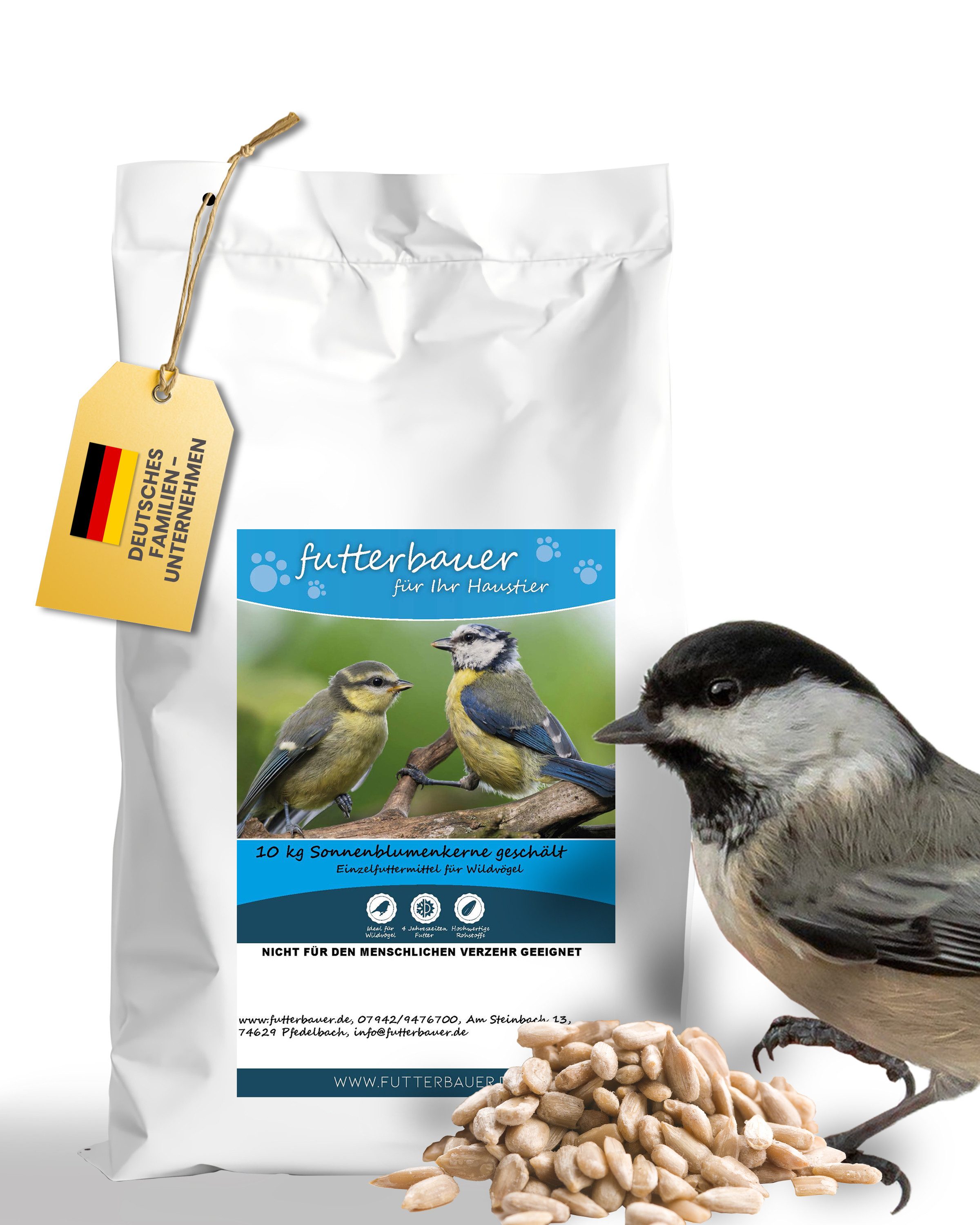 futterbauer Futterbauer 10 kg Sonnenblumenkerne geschält Vogelfutter, für: Vogel