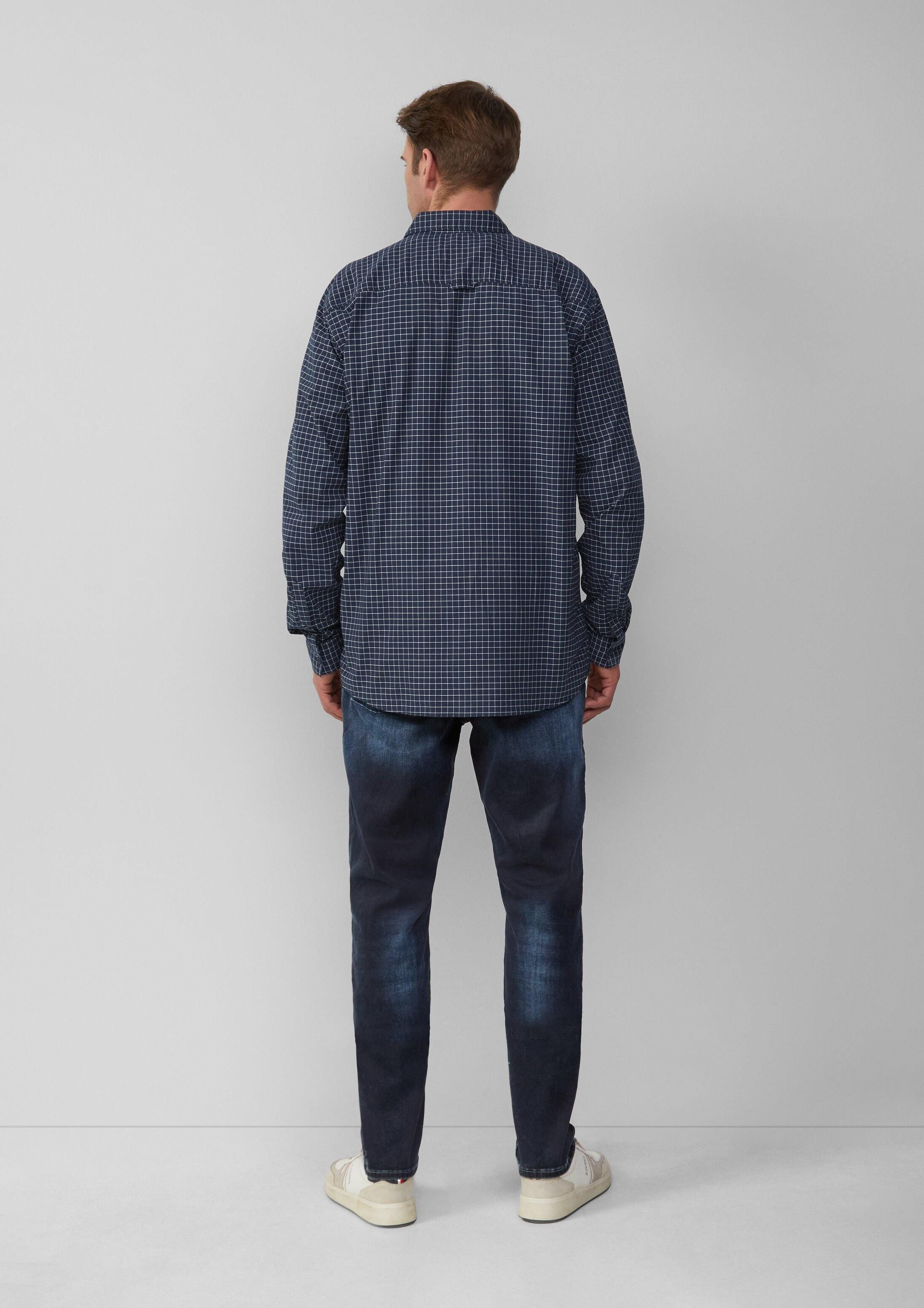 s.Oliver Langarmhemd Hemd Regular Fit: Kariertes Hemd aus Baumwollstretch mit Brusttasche