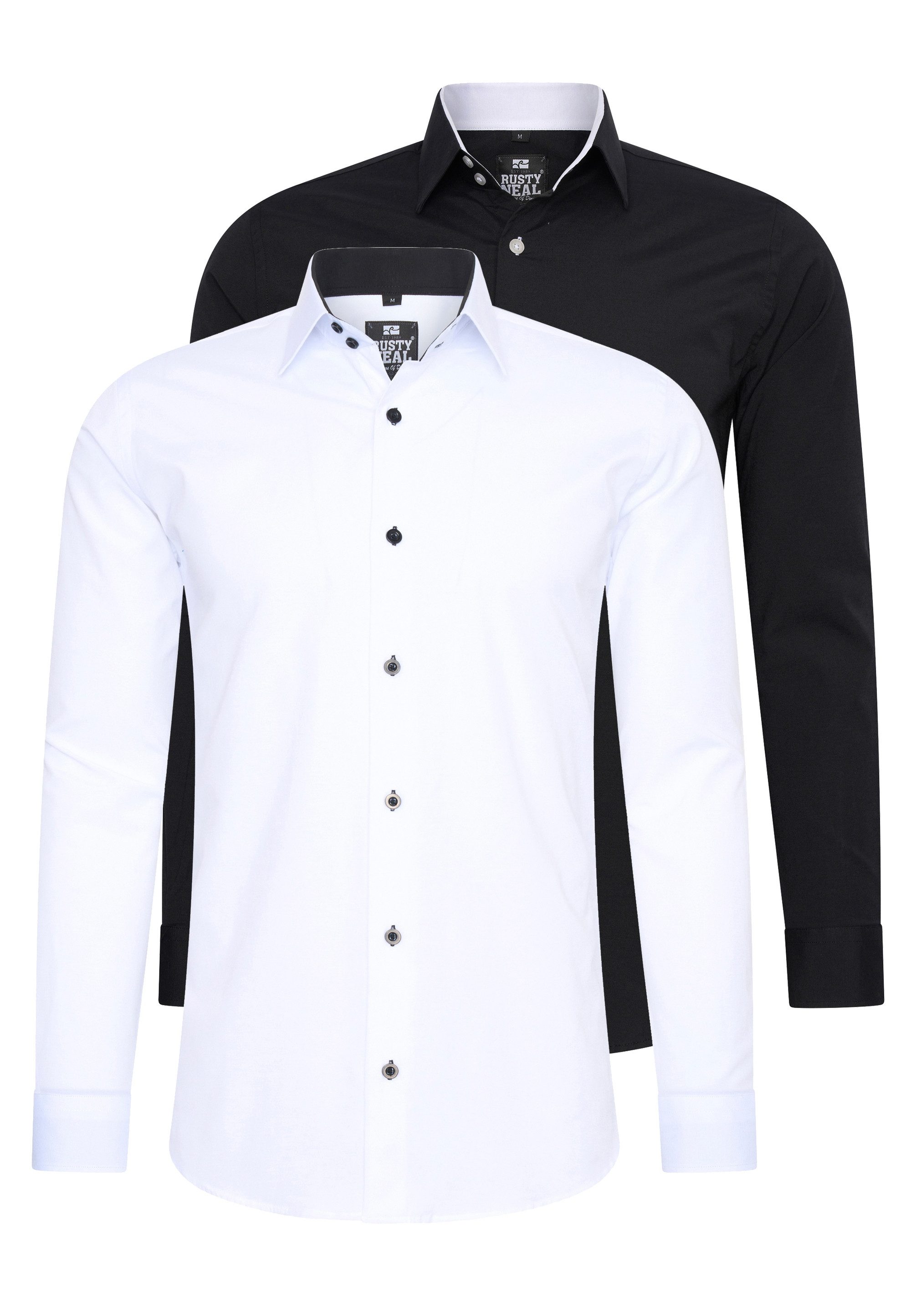 Rusty Neal Langarmhemd im Slim-Fit geschnitten günstig online kaufen