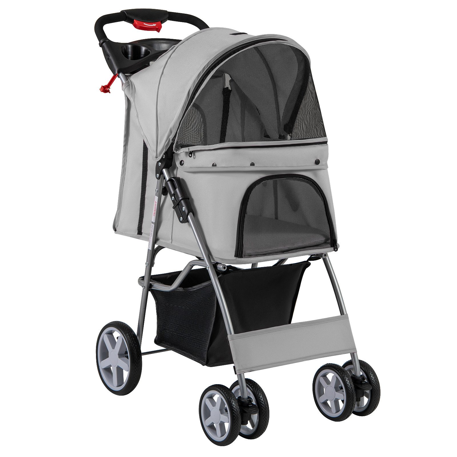 COSTWAY Hundebuggy Hundewagen, Tiertransportbox, mit Gitternetz, bis 15 kg