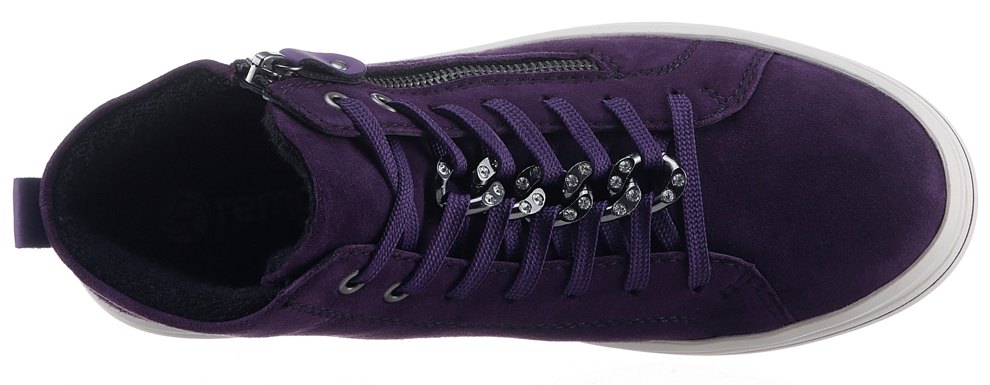 Remonte Elisabeth Hurley-Collection Plateausneaker, Freizeitschuh, High-Top-Sneaker, Schnürer, seitlicher Reißverschluss