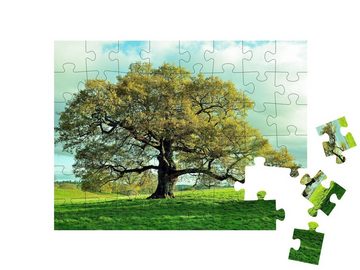puzzleYOU Puzzle Alte Eiche auf einer englischen Wiese, 48 Puzzleteile, puzzleYOU-Kollektionen Bäume, Pflanzen, Wald & Bäume