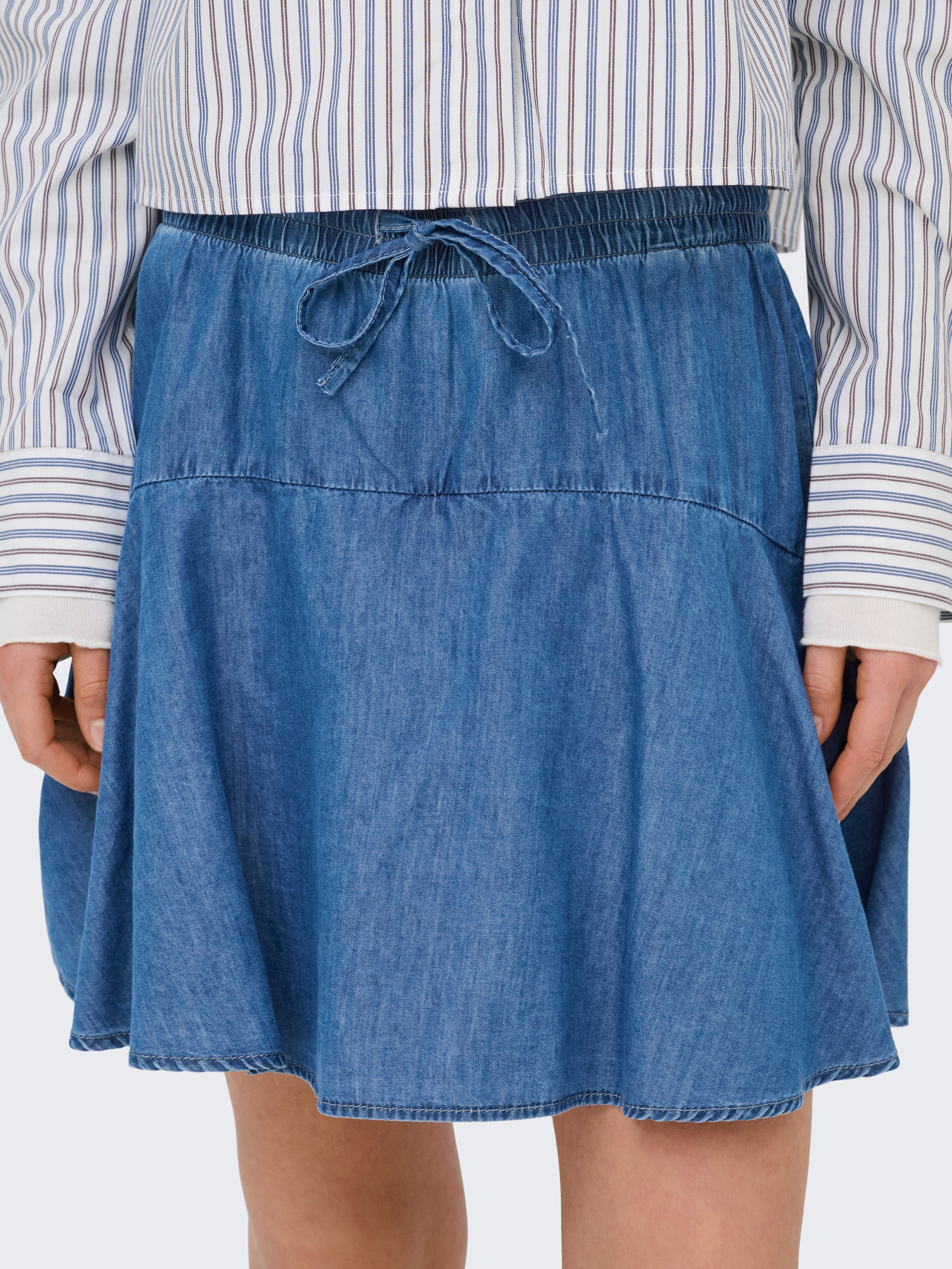 ONLY Hosenrock ONLBEA ELAS STRING CUT SKORT DNM Baumwollmischung