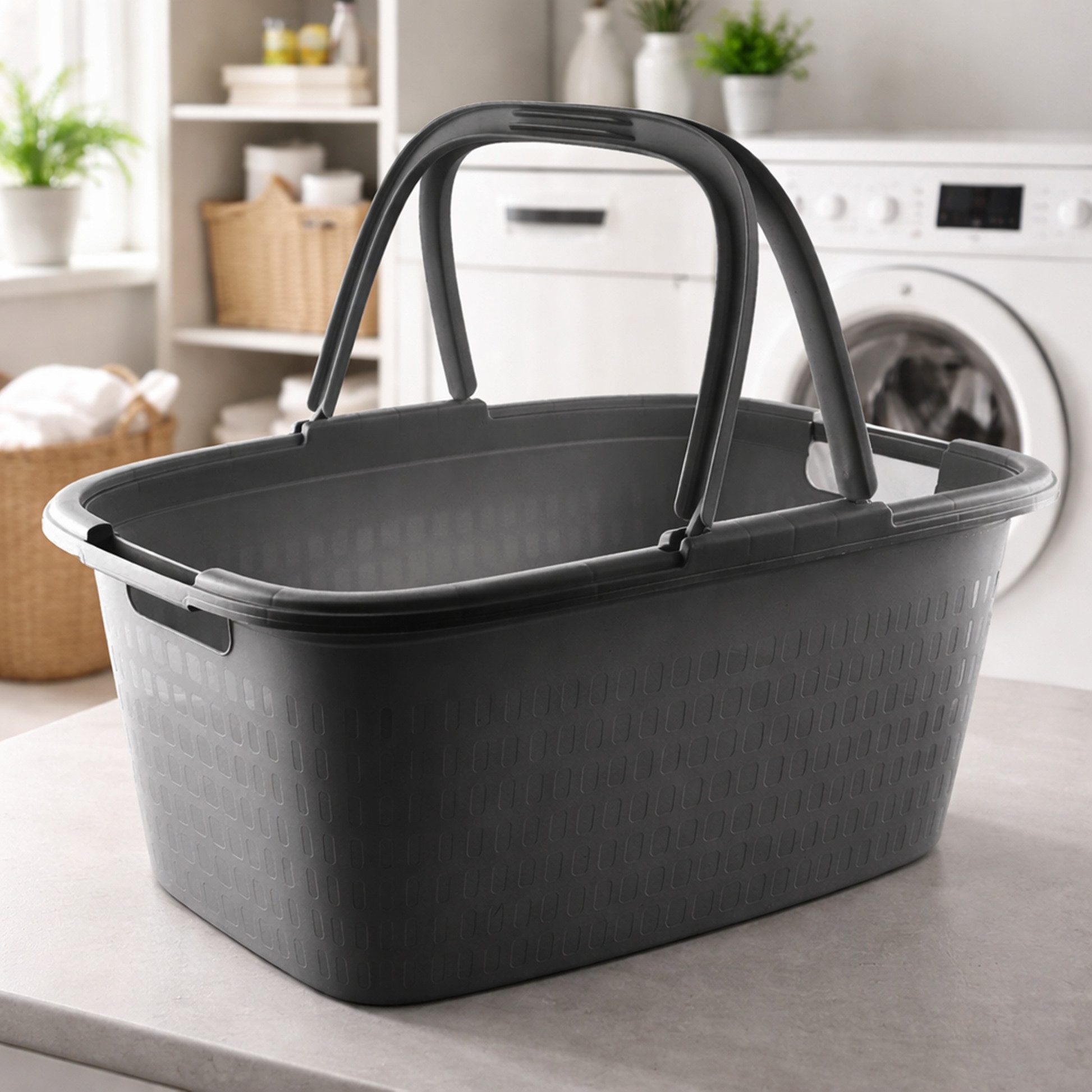 Ebaxx Wäschekorb 32 Liter Henkel Wäschewanne Bügel Wäsche Plastik Griffen K günstig online kaufen