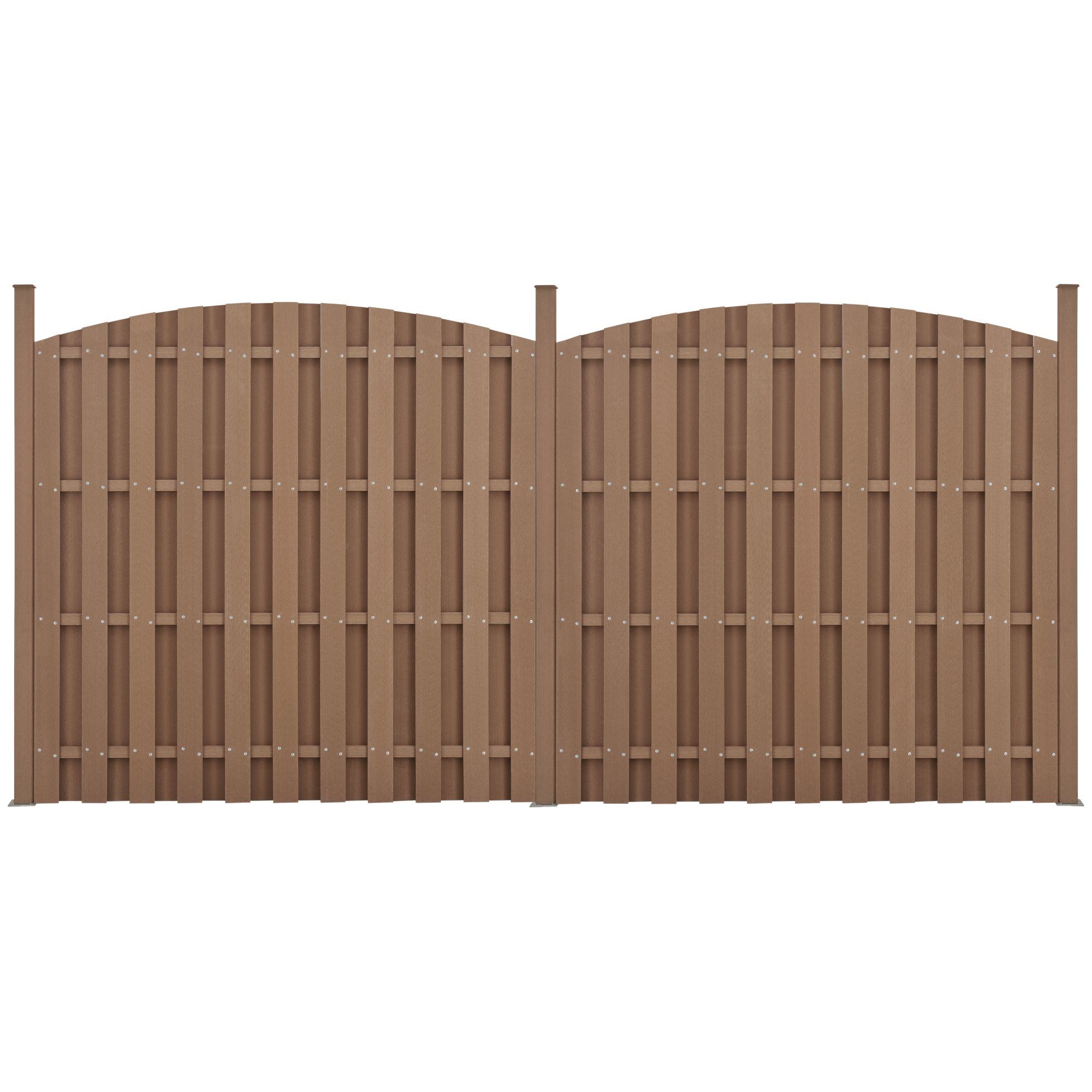 neu.holz Sonnenschutz, blickdicht, WPC Gartenzaun Sichtschutz Windschutz Braun 185 x 376 cm