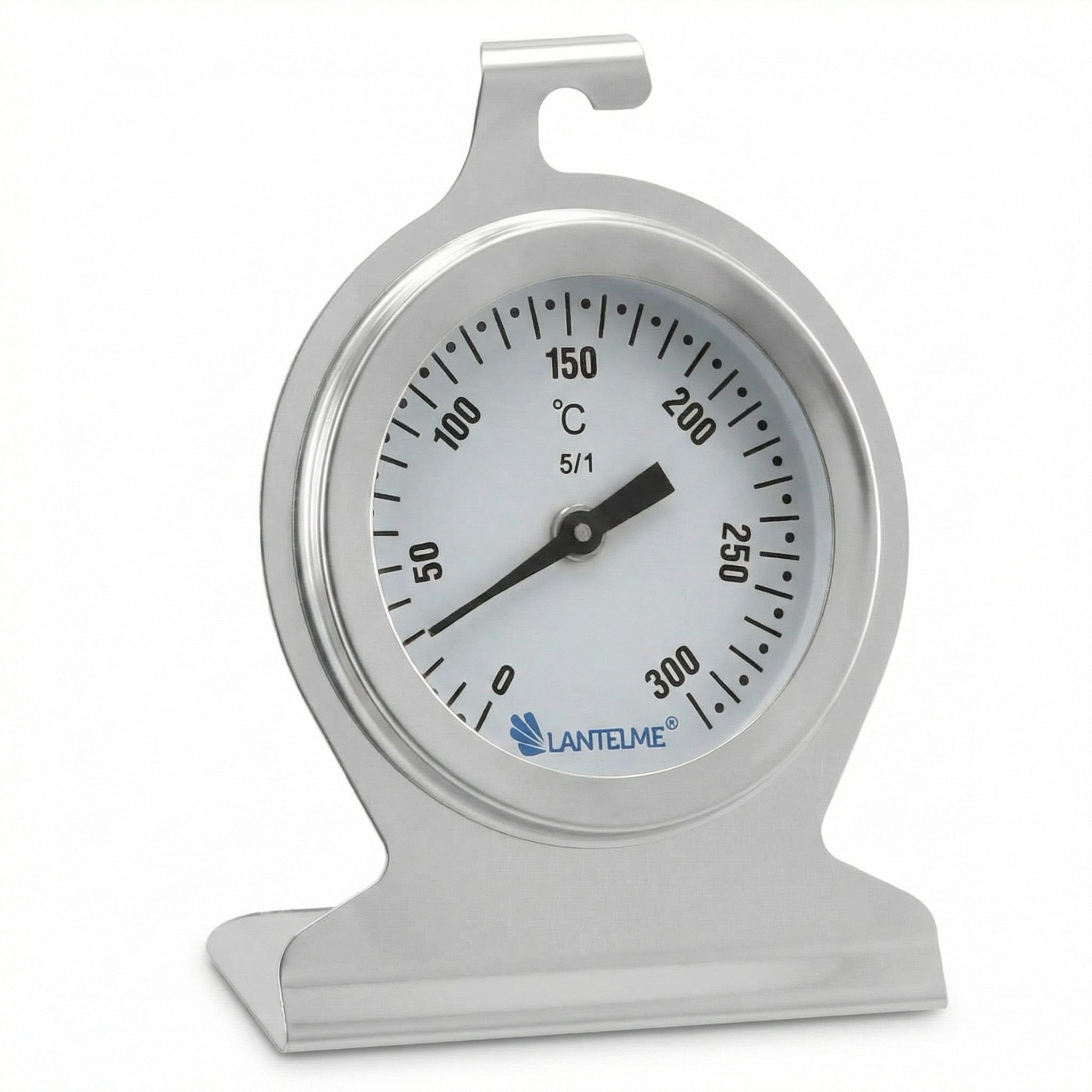 Lantelme Backofenthermometer Edelstahl 300°C Analog Thermometer für Backofen Ofen Brotofen Küche, 1-tlg., Temperaturanzeige auch für Bratofen, zum Hinhängen oder Hinstellen
