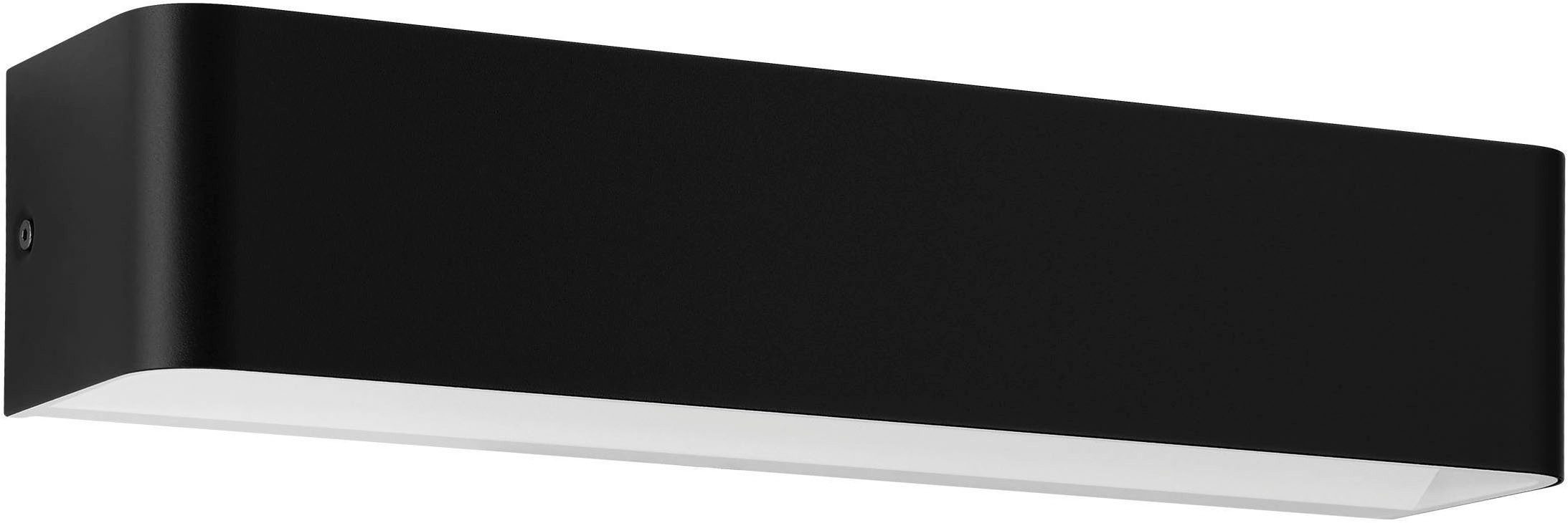 EGLO Wandleuchte Sania 4 Wandlampe, Wandspot, Aluminium, Up and Down Leuchte, Flurlampe, LED fest integriert, Warmweiß, Wand-/Deckenleuchte - L36,5 x H8 x AL9 cm - schwarz, weiß - 12W inkl.