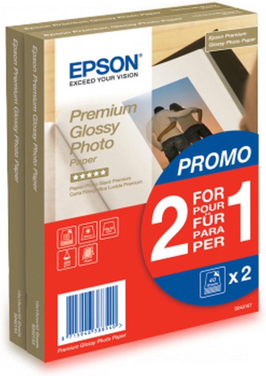 Epson Fotopapier Fotopapier Premium Glossy S042167 10x15cm 255g/qm weiß VE=80 Blatt