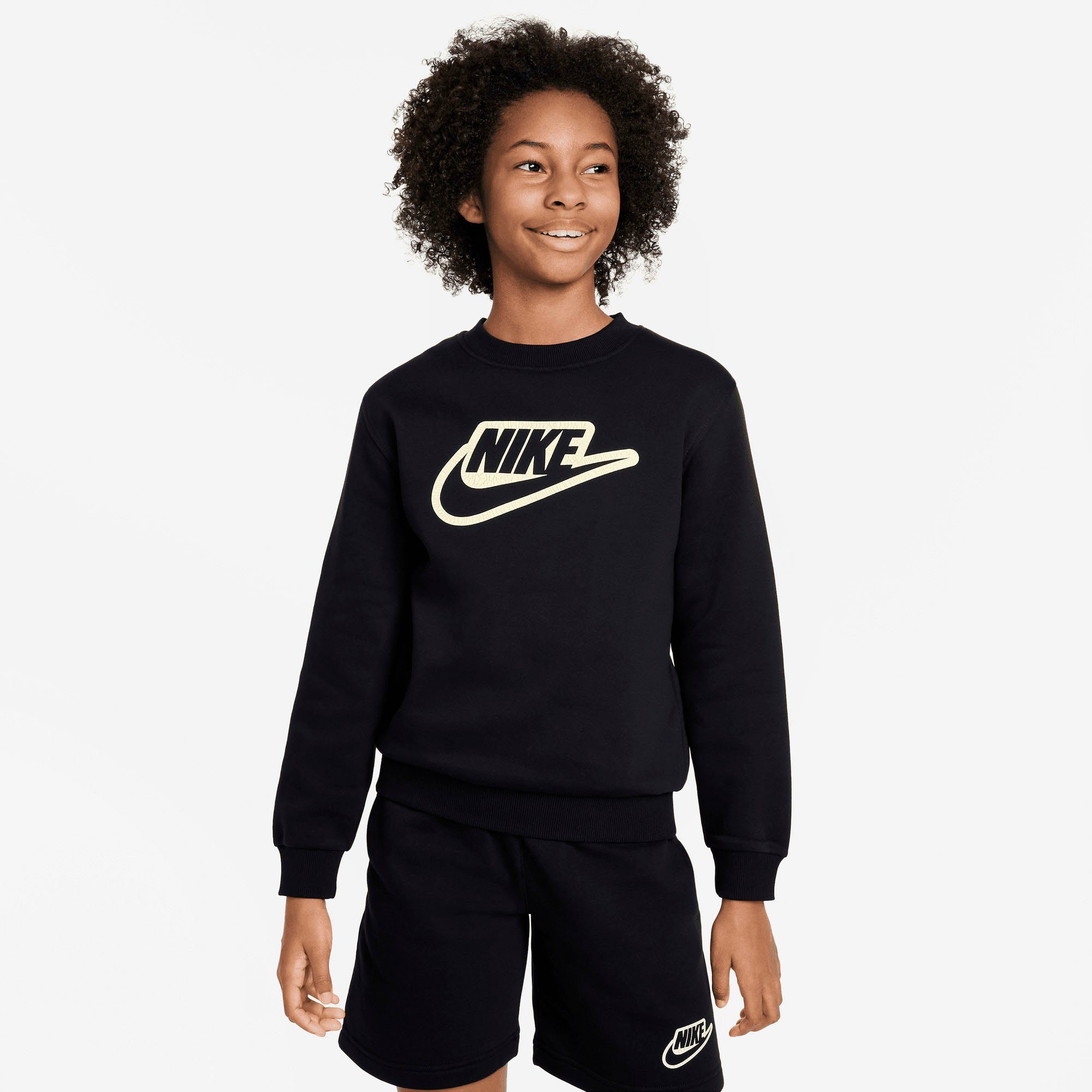 Nike Sportswear Sweatshirt K NSW CLUB+ CREW CREATE - für Kinder BLACK/COCONUT MILK