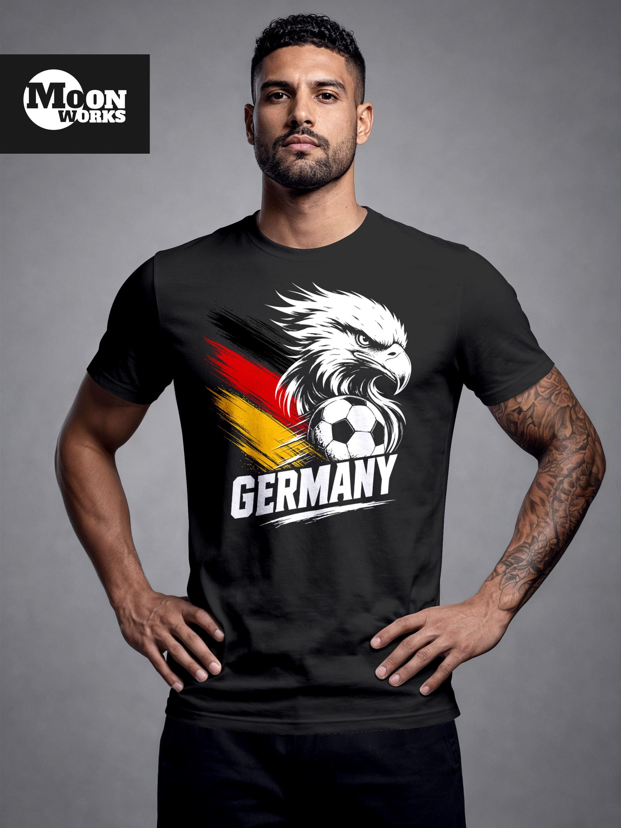 MoonWorks Print-Shirt Herren T-Shirt Deutschland Fußball WM-Shirt 2026 WM Fanshirt mit Print