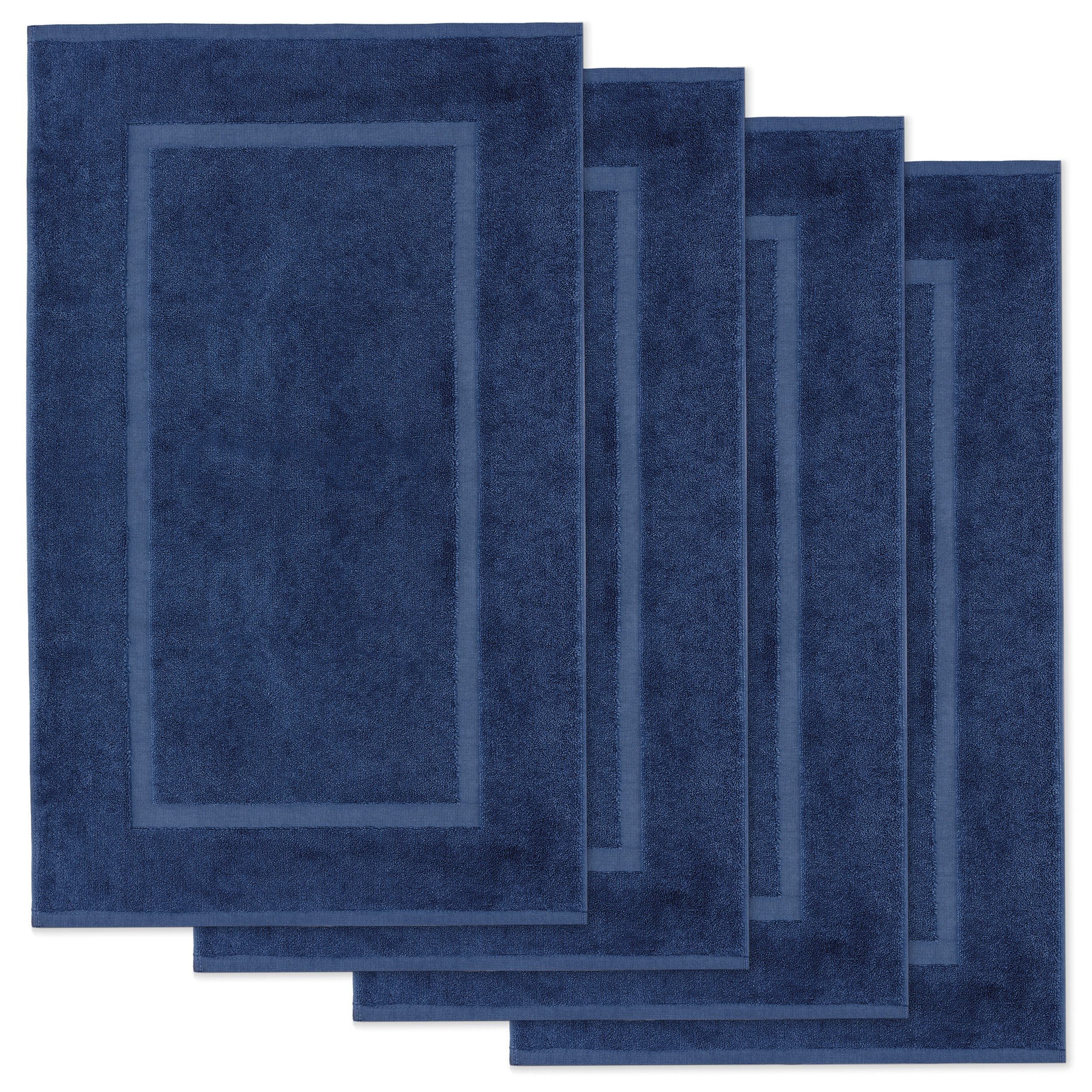 Lavea Badematte 4er Set Badeteppiche Elena Frottee 50x80 cm Badvorleger, 100% Baumwolle, 500 g/m² Frottier, weich & saugstark, pflegeleicht