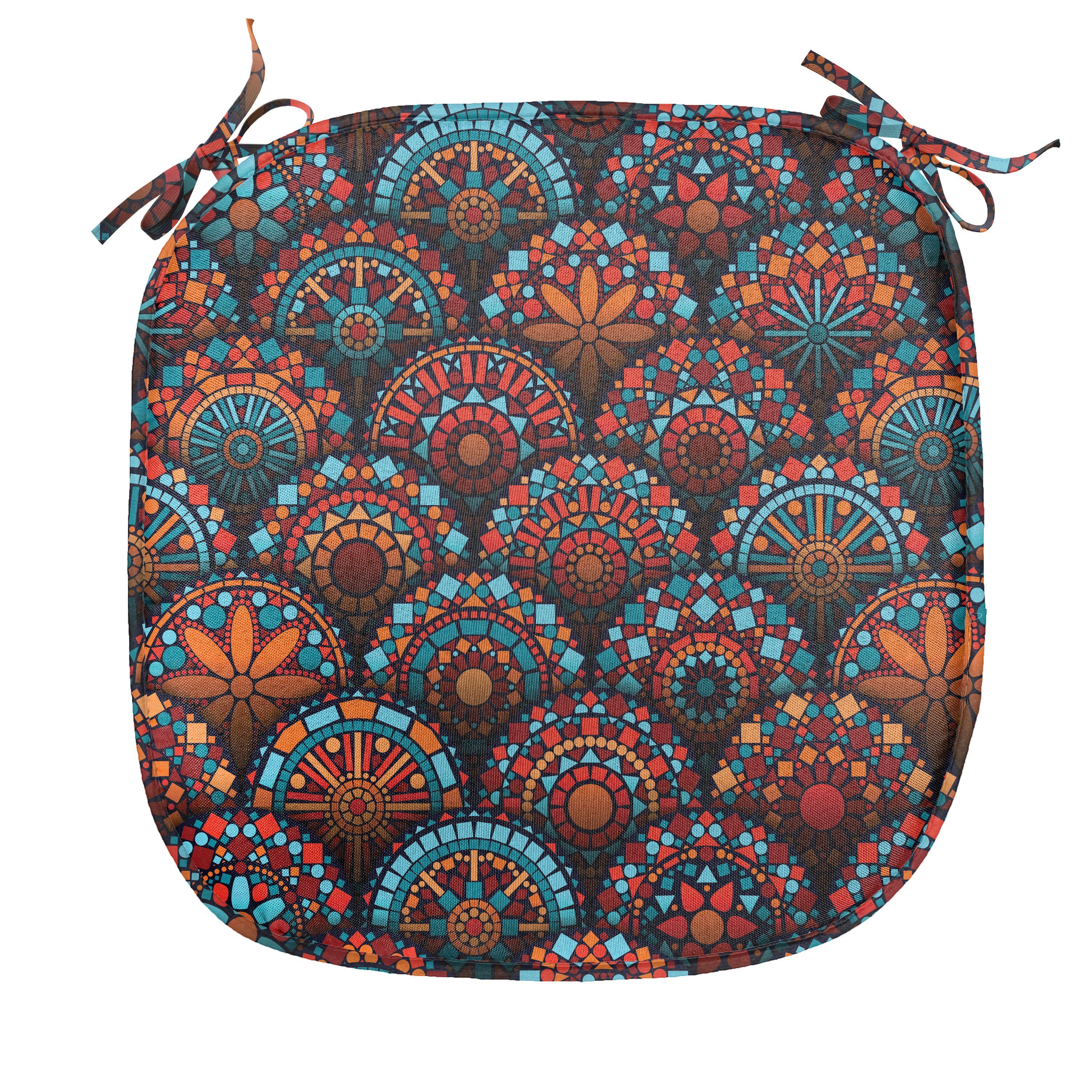 marokkanisch Stuhlkissen Kissen mit Abakuhaus Riemen Küchensitze, Skala Mandala-Entwurf für wasserfestes Dekoratives