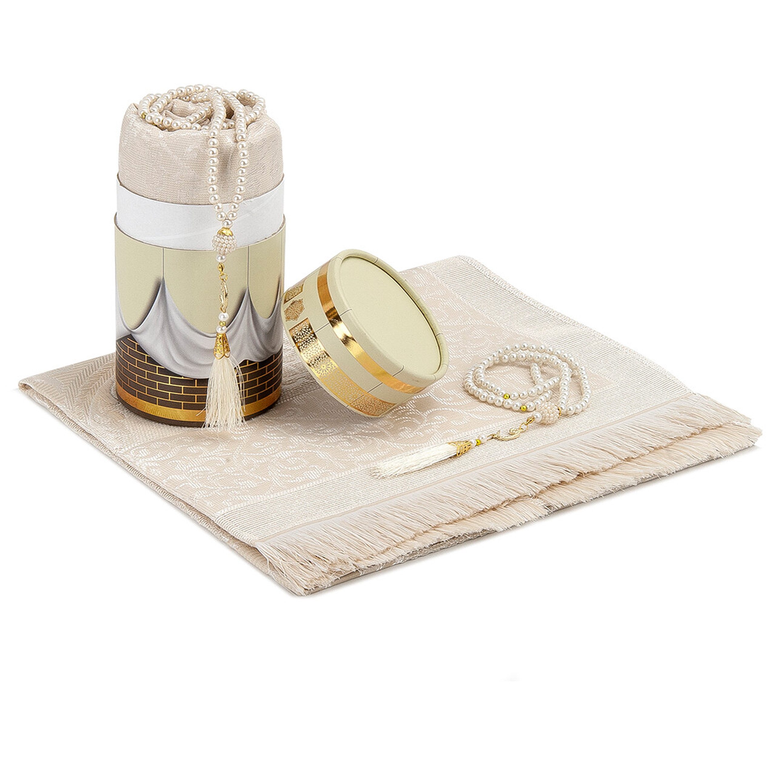 TeppichHome24 Teppich Gebetsteppich Creme 65 x 110 cm mit Geschenkbox und 9 günstig online kaufen