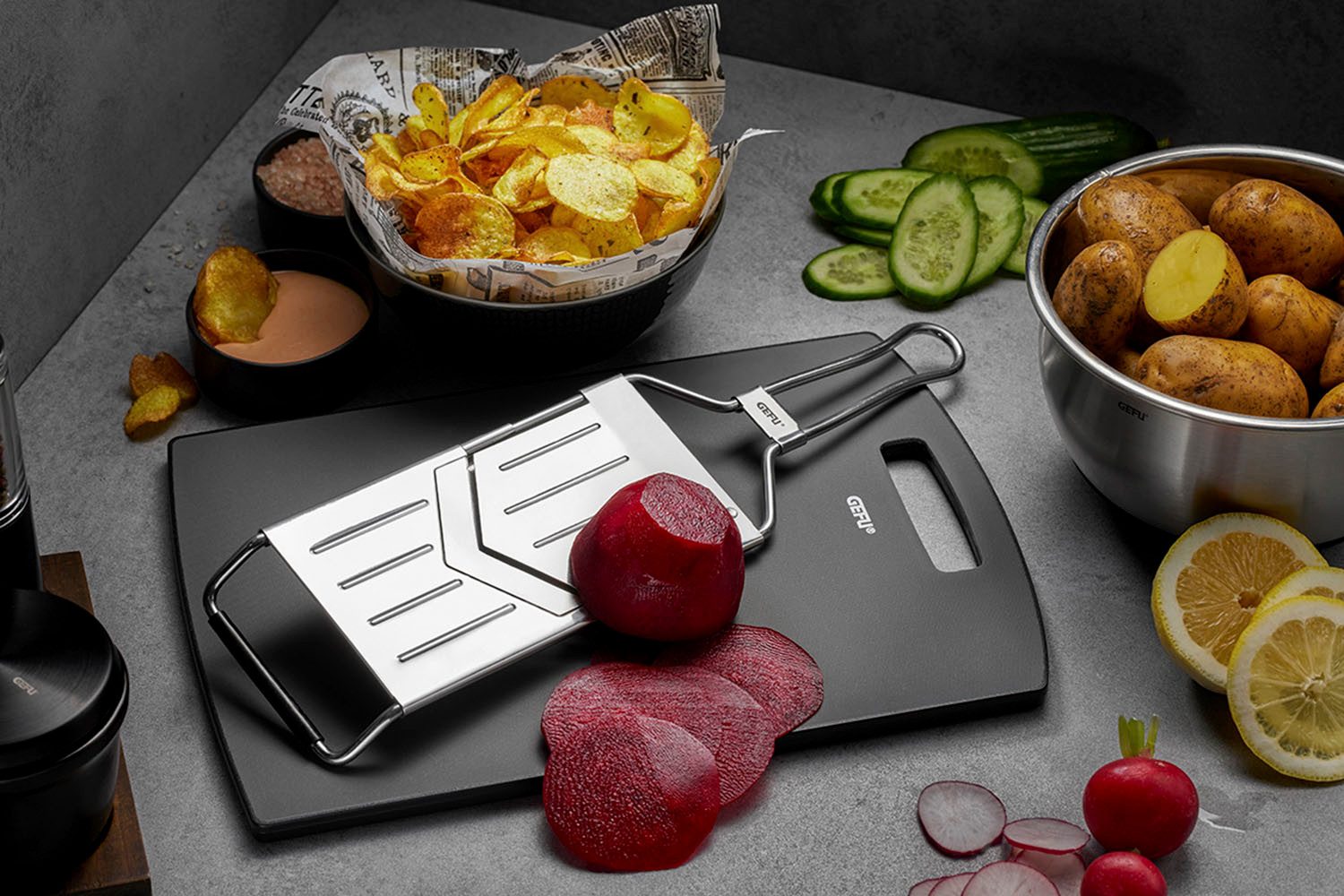 GEFU Gemüsehobel RASPINI, Edelstahl 18/10, (1-St), extrascharfe Klinge