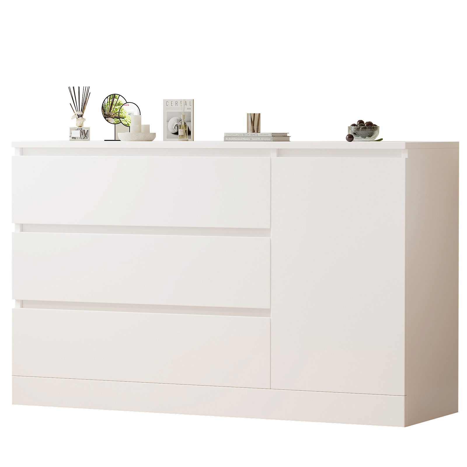 Yorbay Sideboard weiß Kommode 120cm Beistellschrank günstig online kaufen