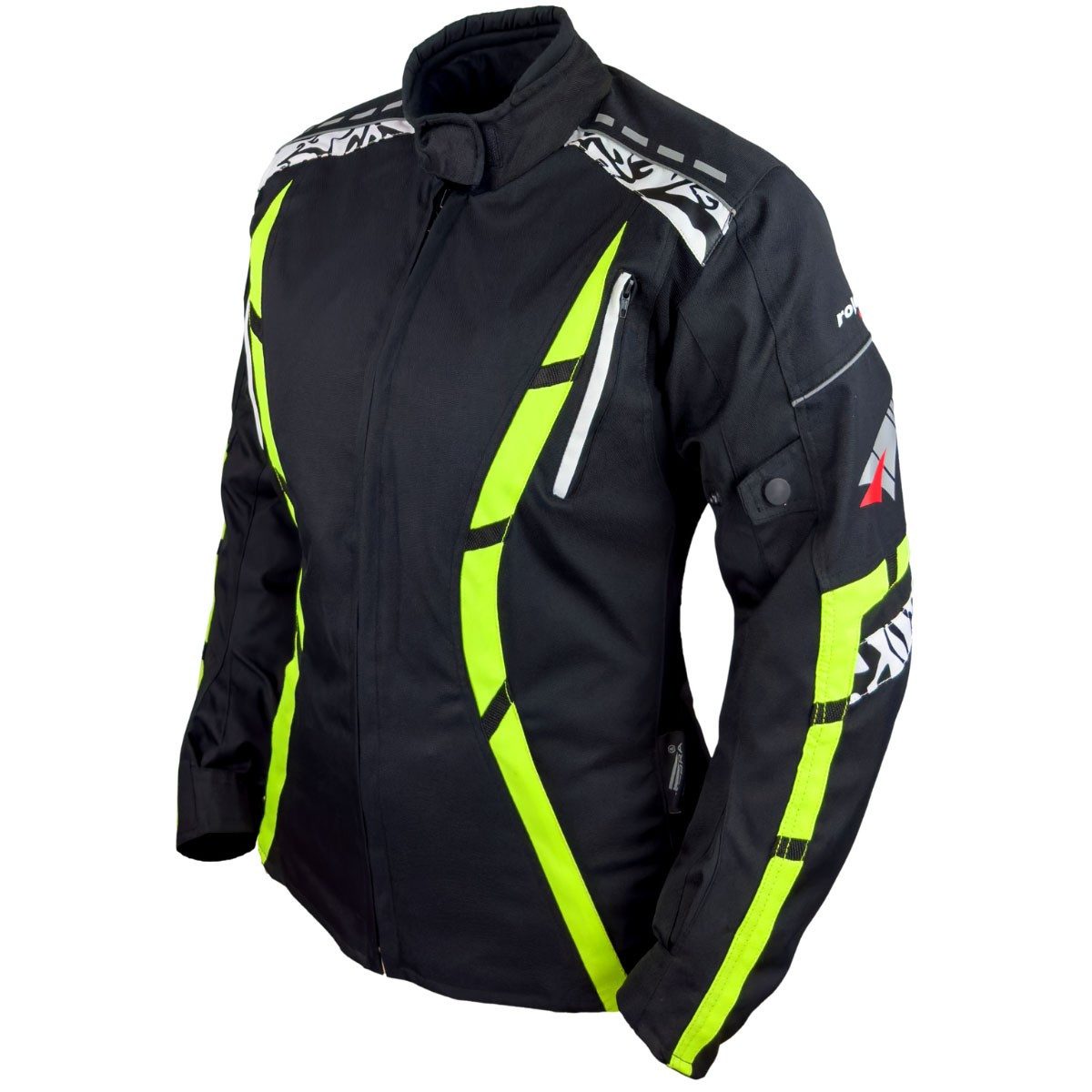 roleff Motorradjacke RO15092 Damen - Neongelb, wasserdicht, atmungsaktiv & mit Protektoren auch in großen Größen, in verschiedenen Farben erhältlich