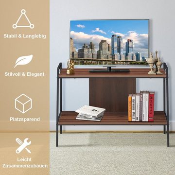 COSTWAY TV-Regal Fernsehschrank, 2-stufig, 32 Zoll, 89 x 43 x 60 cm