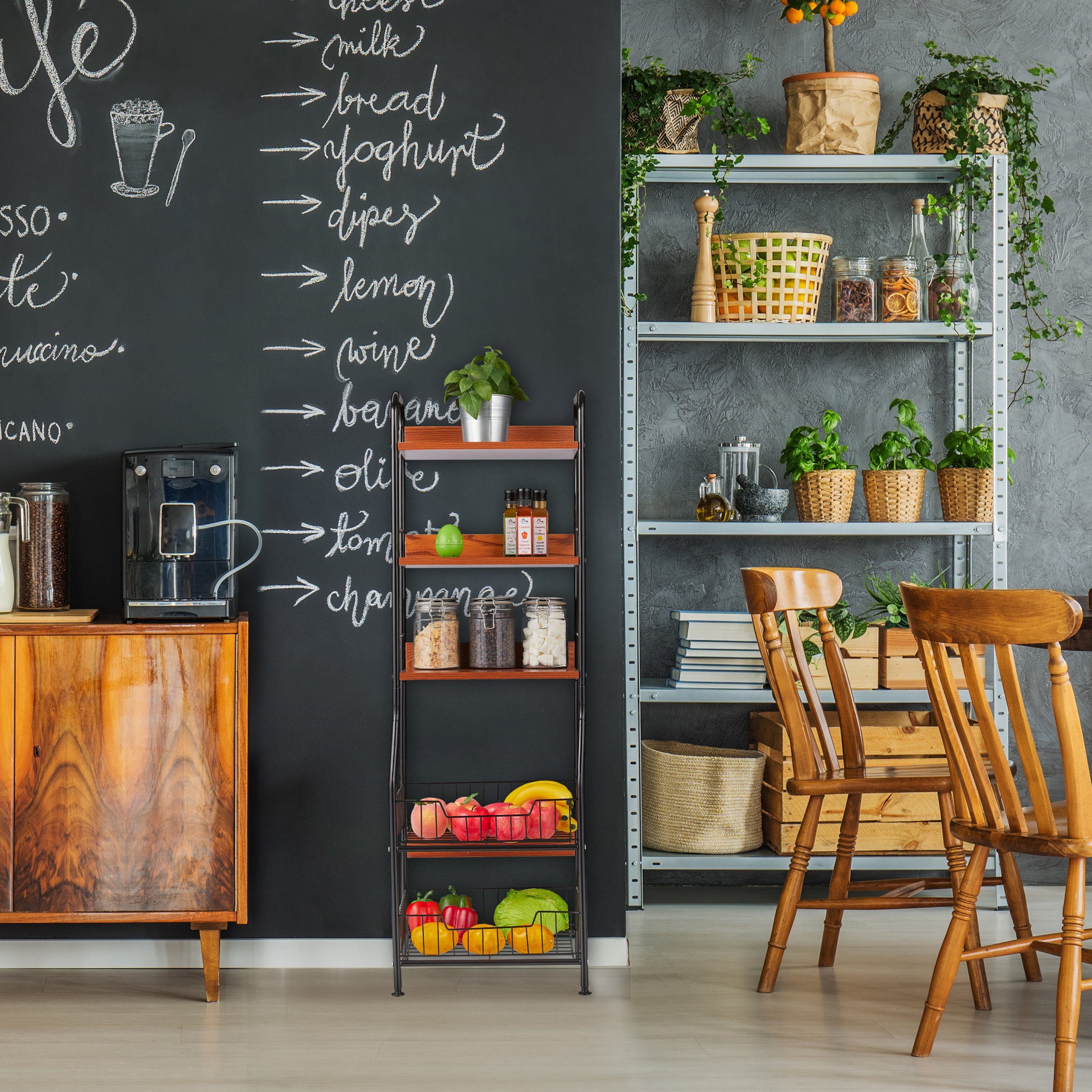 relaxdays Küchenregal 5 Ebene, schwarz günstig online kaufen