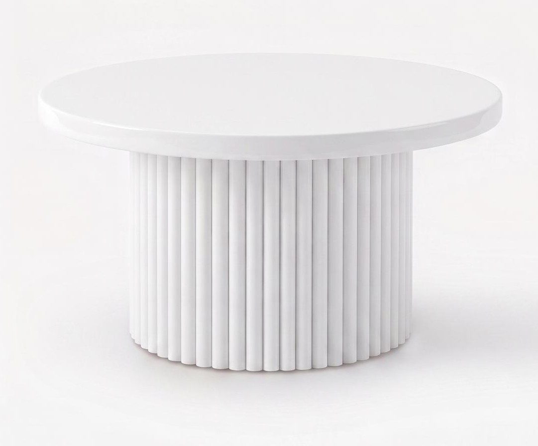 Xlmoebel Couchtisch Moderner Couchtisch in Weiß – Minimalistisch und komfortabel (Couchtisch, Runder Couchtisch), Made in Europa