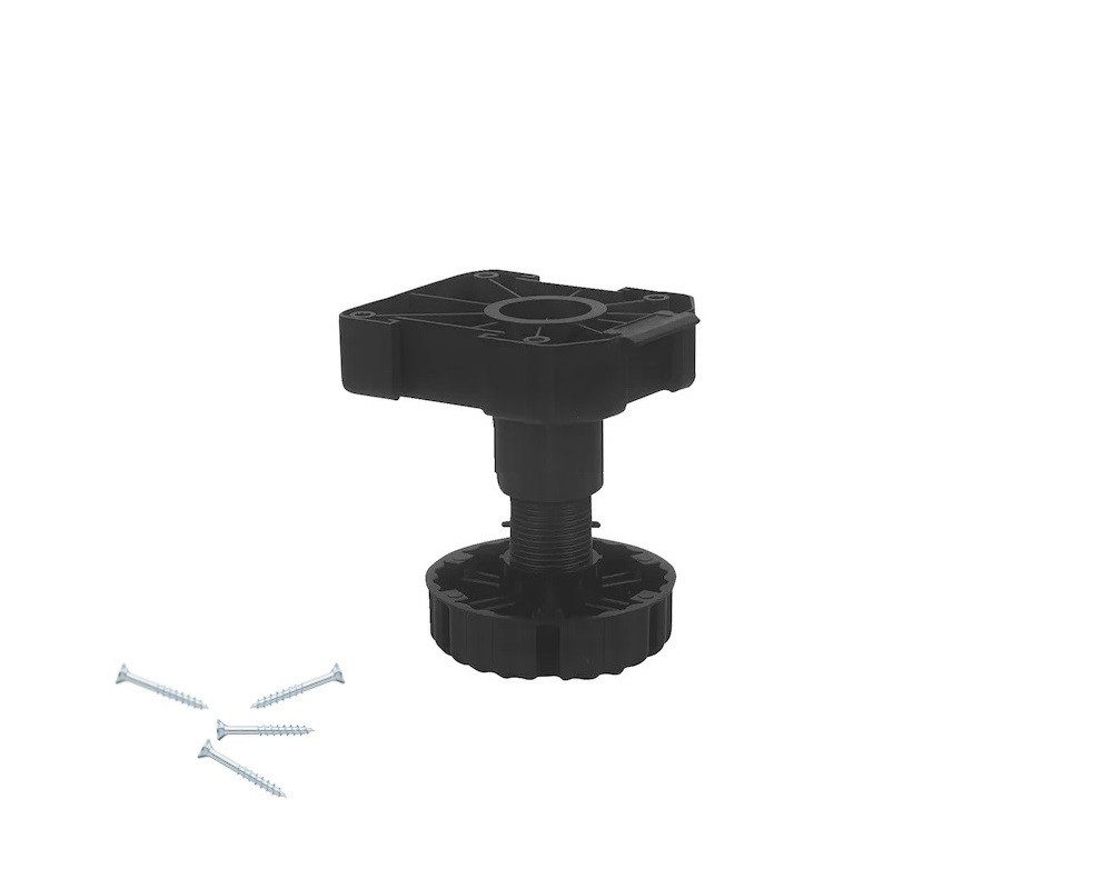 kuechenkonsum Sockelerhöhung Möbelfuß 100mm höhenverstellbar 90-118 Kunststoff schwarz