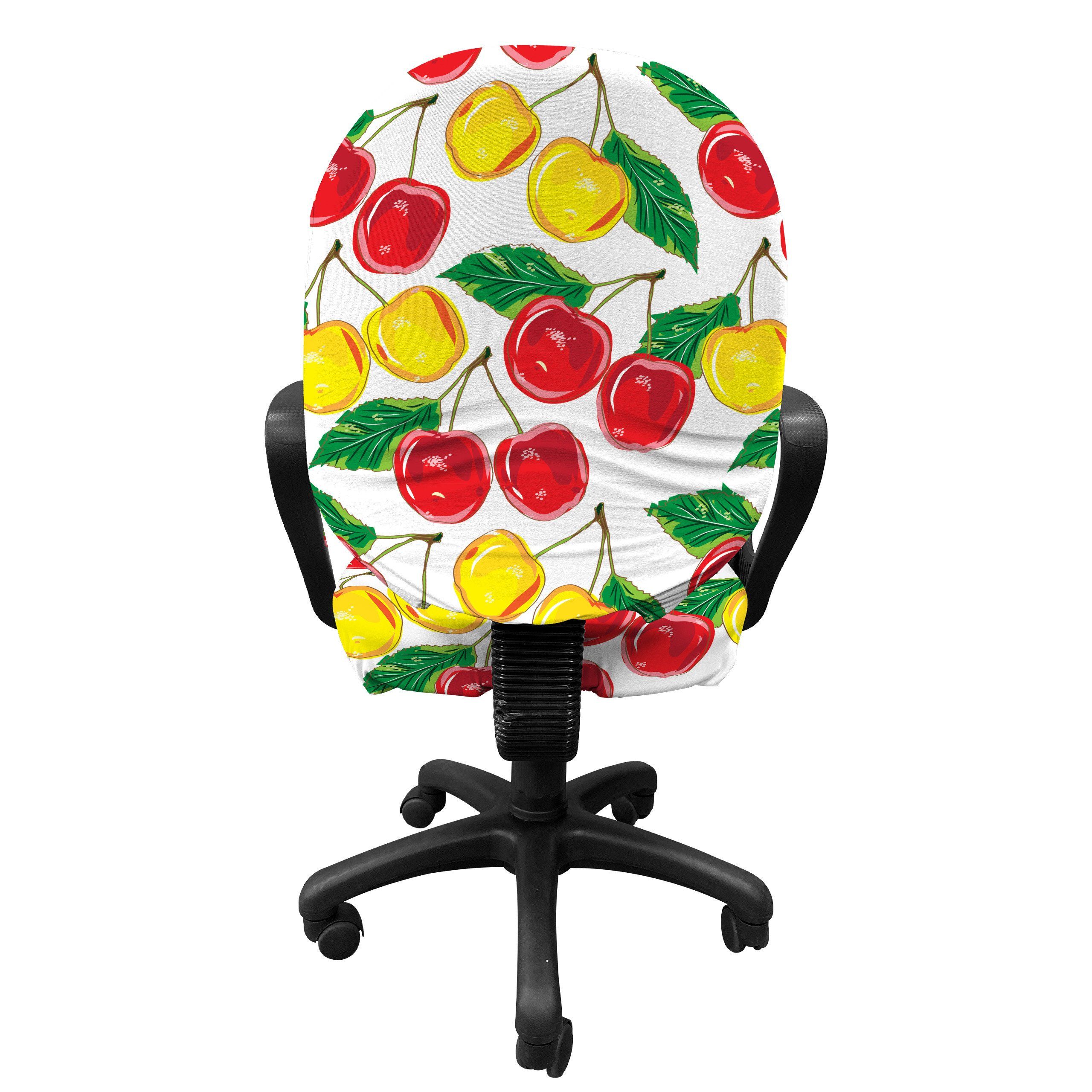 Stretchgewebe, Kirschen Bürostuhlhusse Farbige Grafik aus Obst Abakuhaus, Schutzhülle dekorative