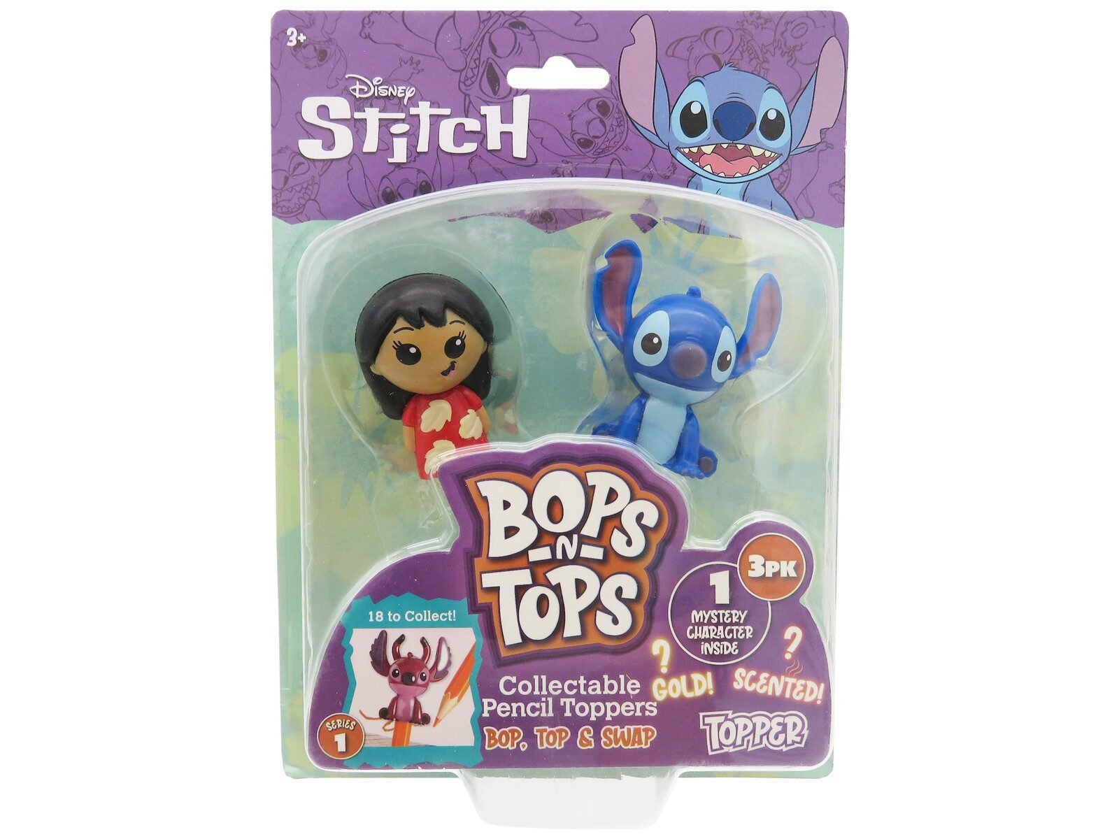 Lilo & Stitch Bleistift Stiftaufsatz Überraschungsset 3 Figuren Sammelfiguren, (3-tlg)