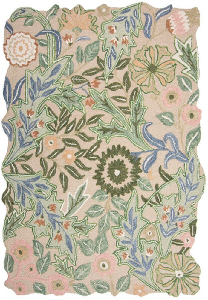 FLAIR RUGS Wollteppich Bryony Floral, rechteckig, Höhe: 10 mm, Wolltepich, Esszimmer, Wohnzimmer, Flur