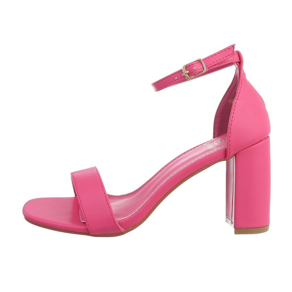 Ital-Design Damen Abendschuhe Elegant Sandalette Blockabsatz Sandalen &  Sandaletten in Pink
