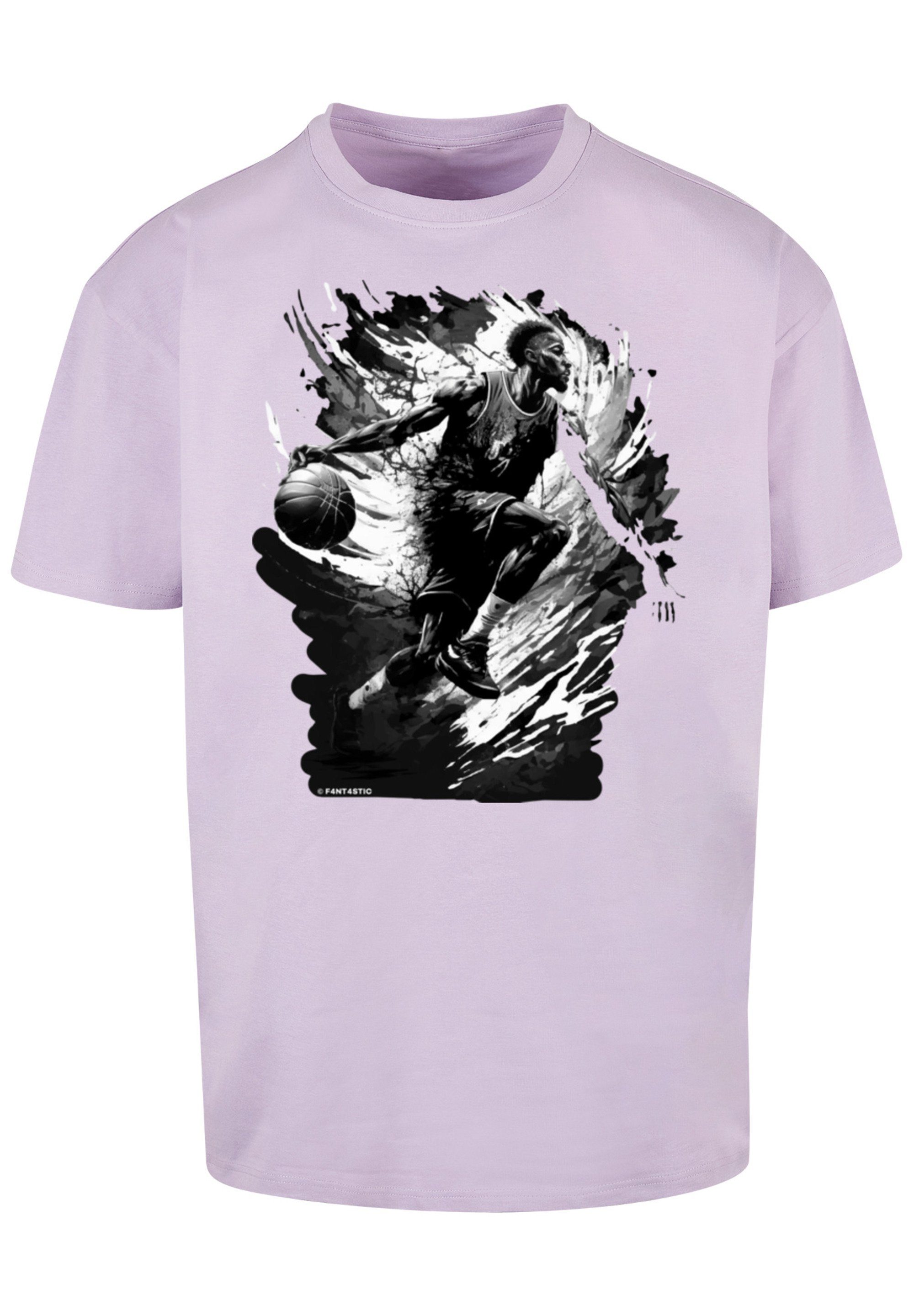 Print Basketball F4NT4STIC Splash T-Shirt TEE Sport lilac OVERSIZE