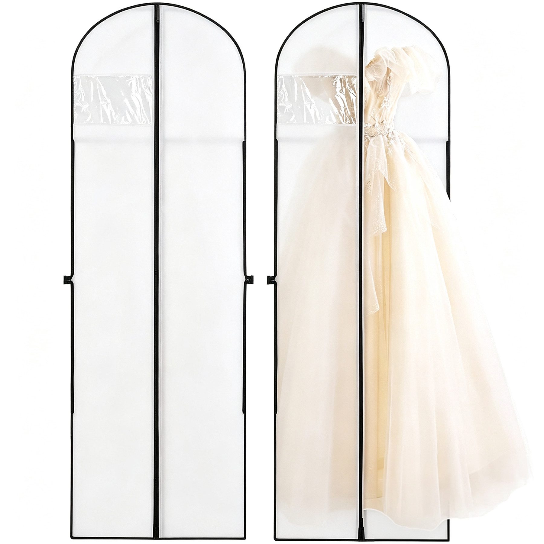 Mutig Kleidersack Kleidersack groß, 2 Stück Kleidersäcke 180*60cm, Anzug Aufbewahrung (Kleid Organizer, Kleiderschutzhülle mit Reißverschluss, Kleiderschutz für Kleid Hemden Wintermantel Sakko Abendkleider Etc)