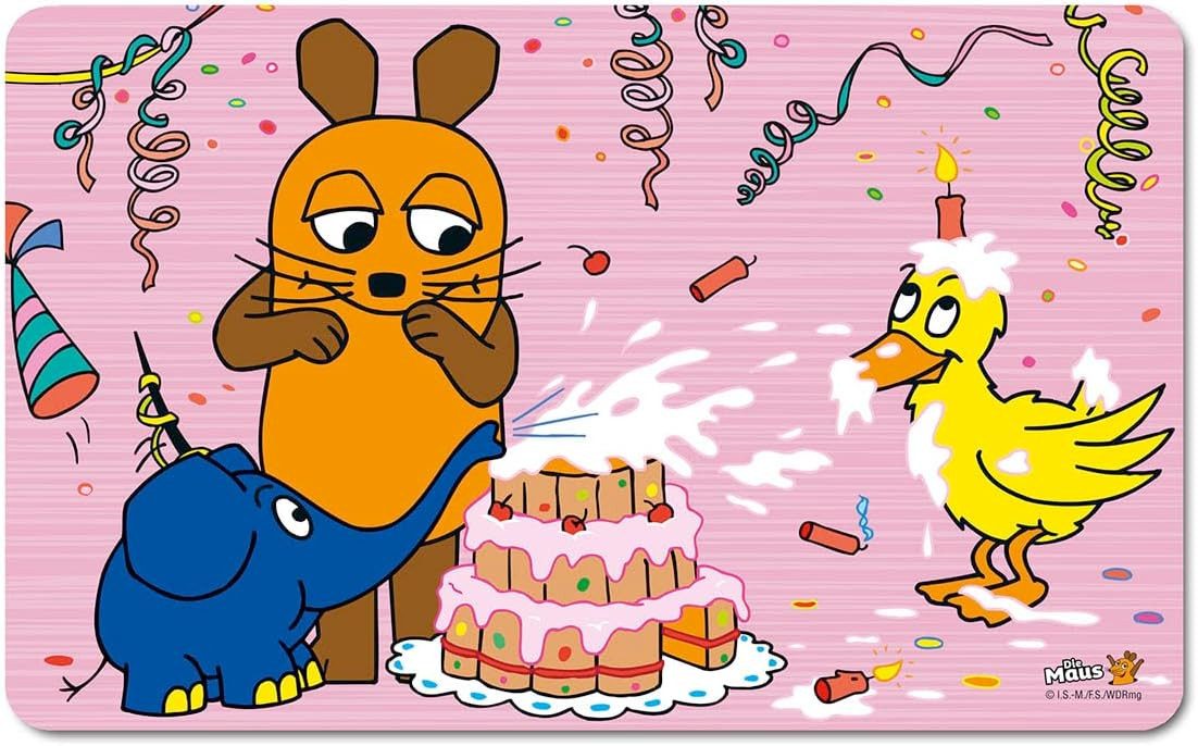 LOGOSHIRT Frühstücksbrett Die Sendung mit der Maus – Geburtstag Frühstücksbrettchen, (1-St), langlebig, robust und alltagstauglich