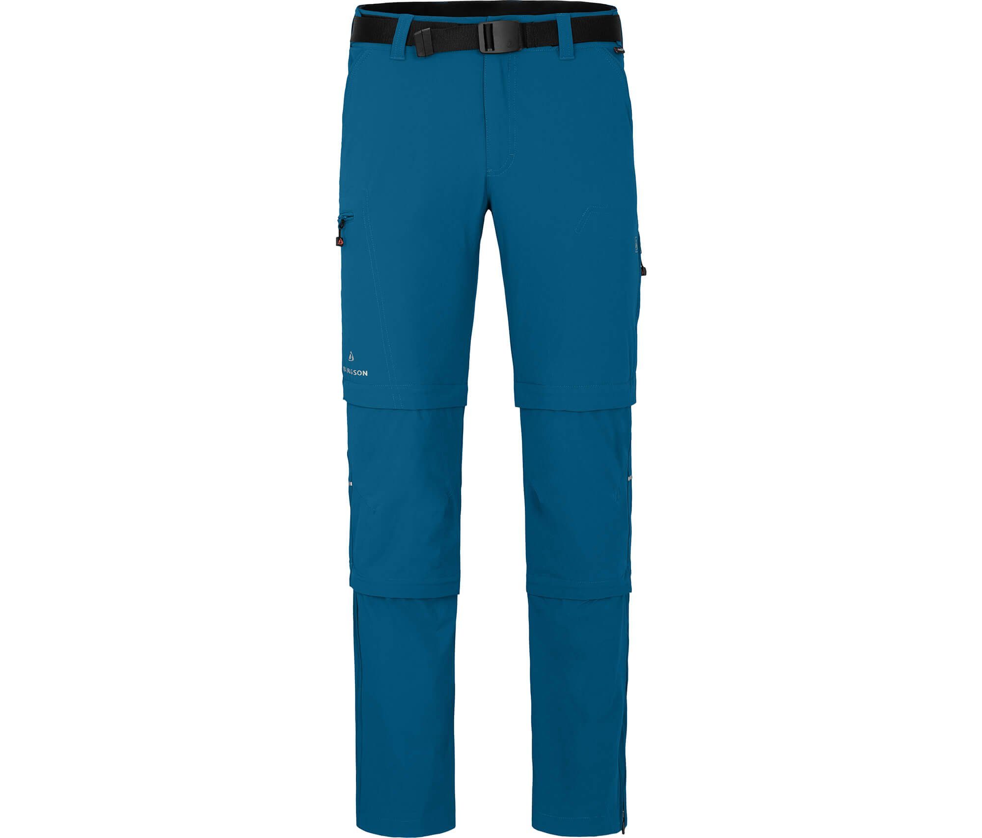 Bergson Zip-off-Hose QUEENSLAND Doppel Zipp-Off mit T-ZIPP Herren Wanderhose, vielseitig, pflegeleicht, Langgrößen, Saphir blau