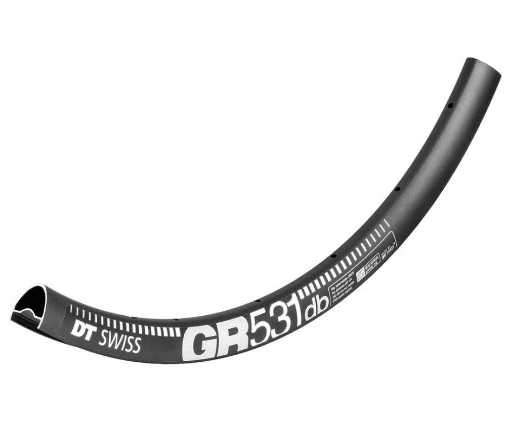 Laufrad DT Swiss Felge GR 531 Disc 28"/700C 28 Loch Schwarz - robuste Gravel-