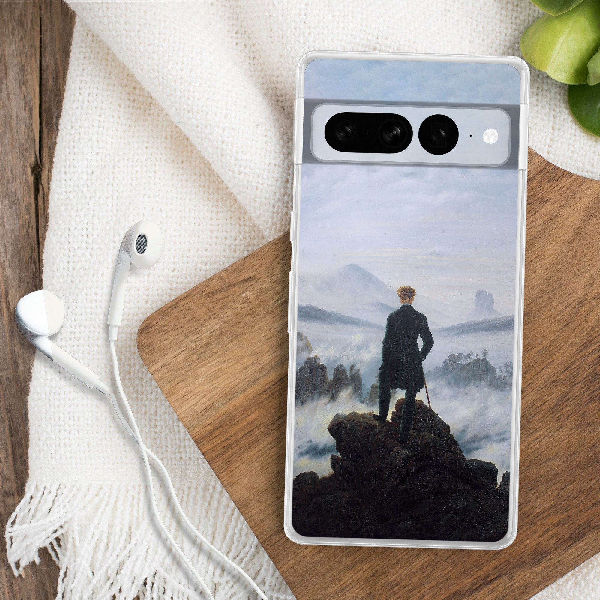 MuchoWow Handyhülle für Google Pixel 7 Pro Der Wanderer über dem Nebelmeer - Caspar David, Phone Case, Silikon, Schutzhülle Dünn