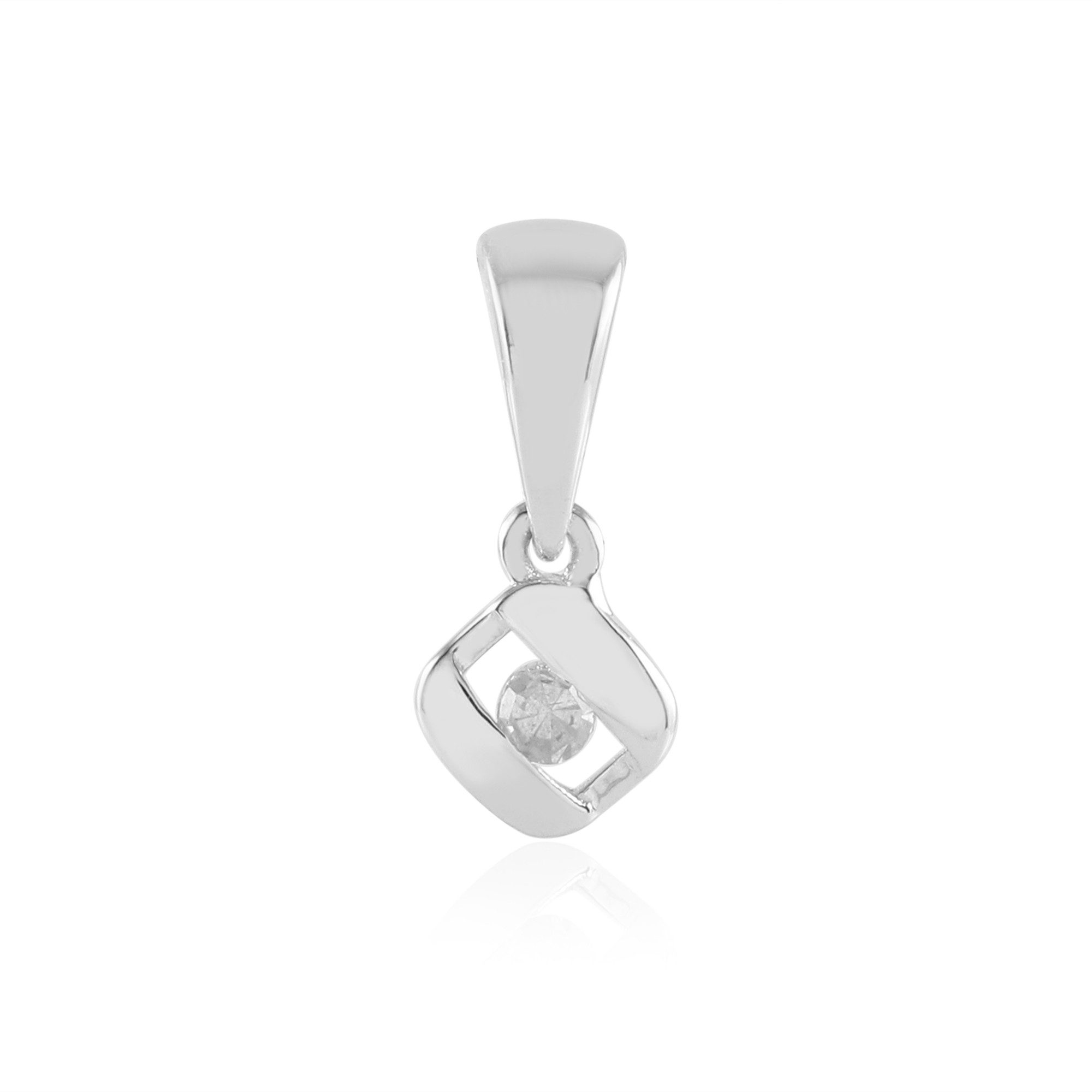 Kettenanhänger Runder Diamant-Silber-Anhänger