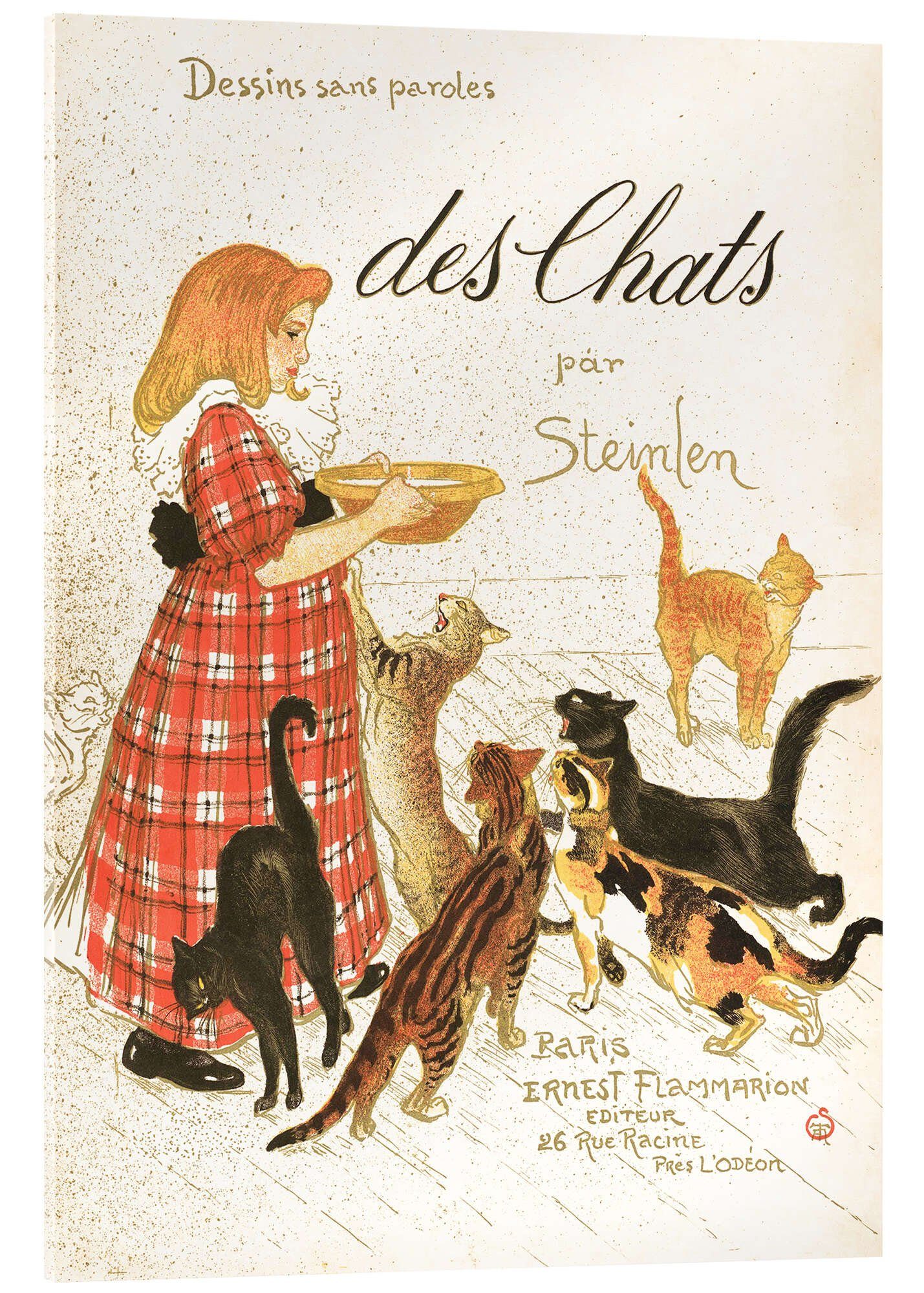 Posterlounge Acrylglasbild Théophile-Alexandre Steinlen, Des Chats, Vintage Malerei