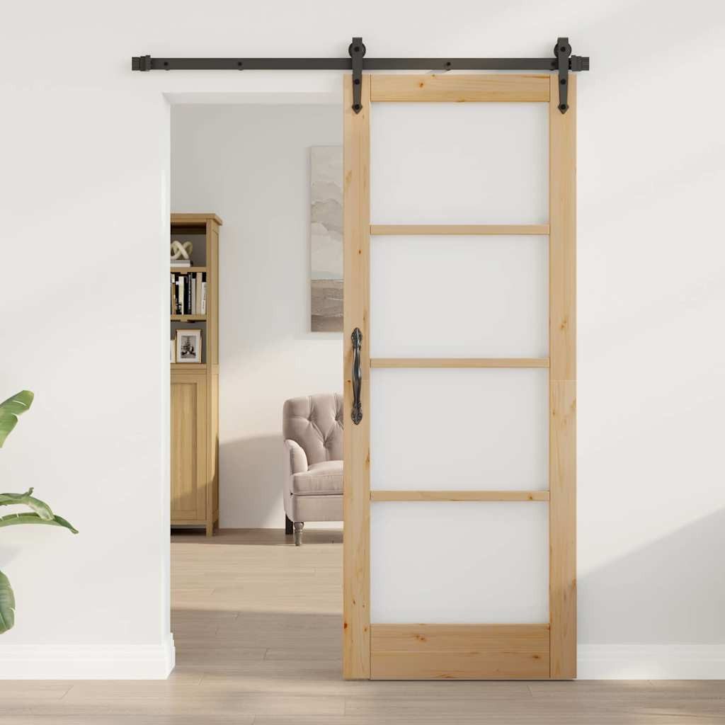 vidaXL Zimmertür Innentür mit Glas ORKDAL 78x202x4 cm Massivholz Kiefer