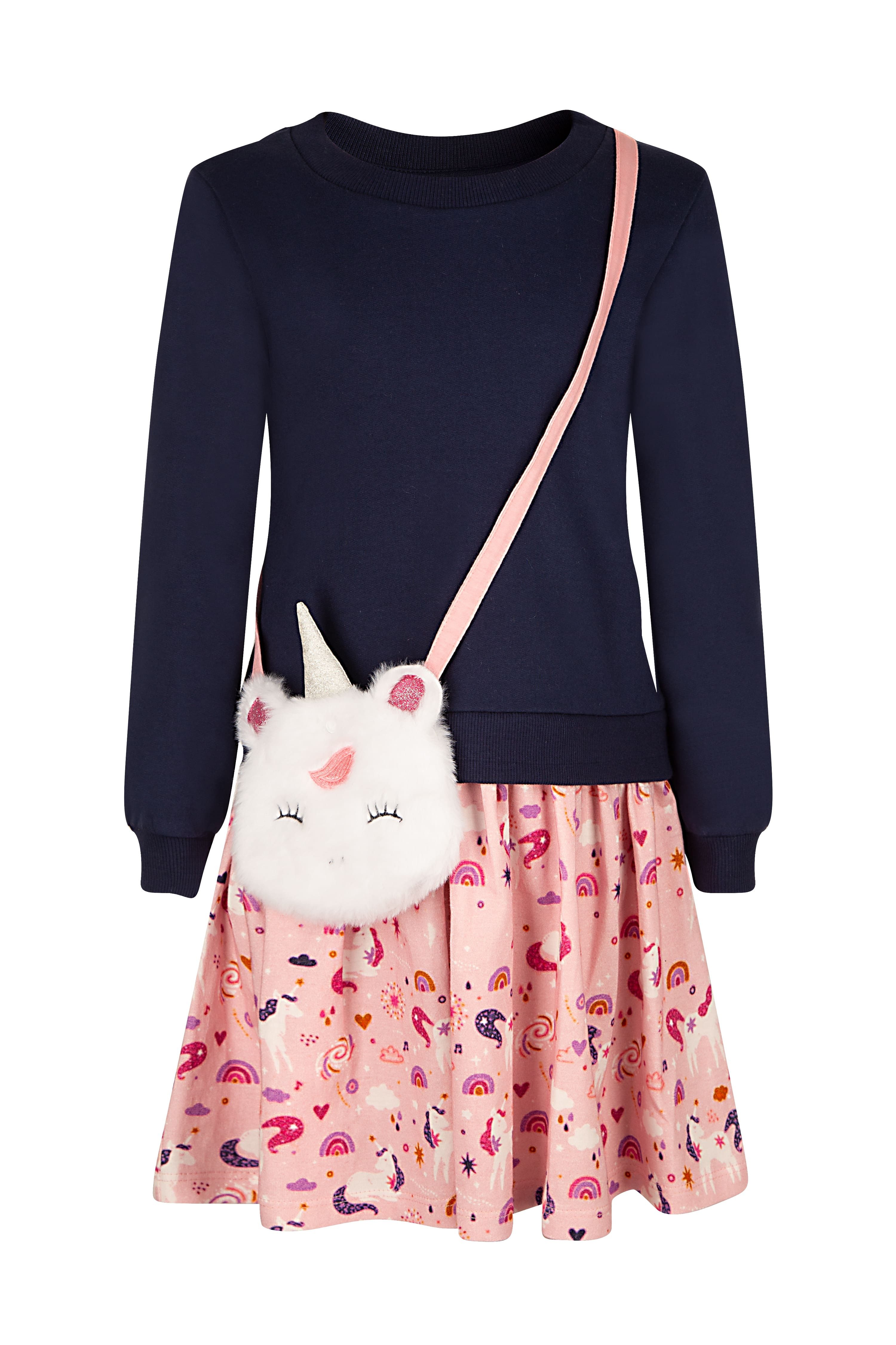 happy girls Sweatkleid (Set, 2-tlg) mit kleiner Umhängetasche im Einhorn-Look