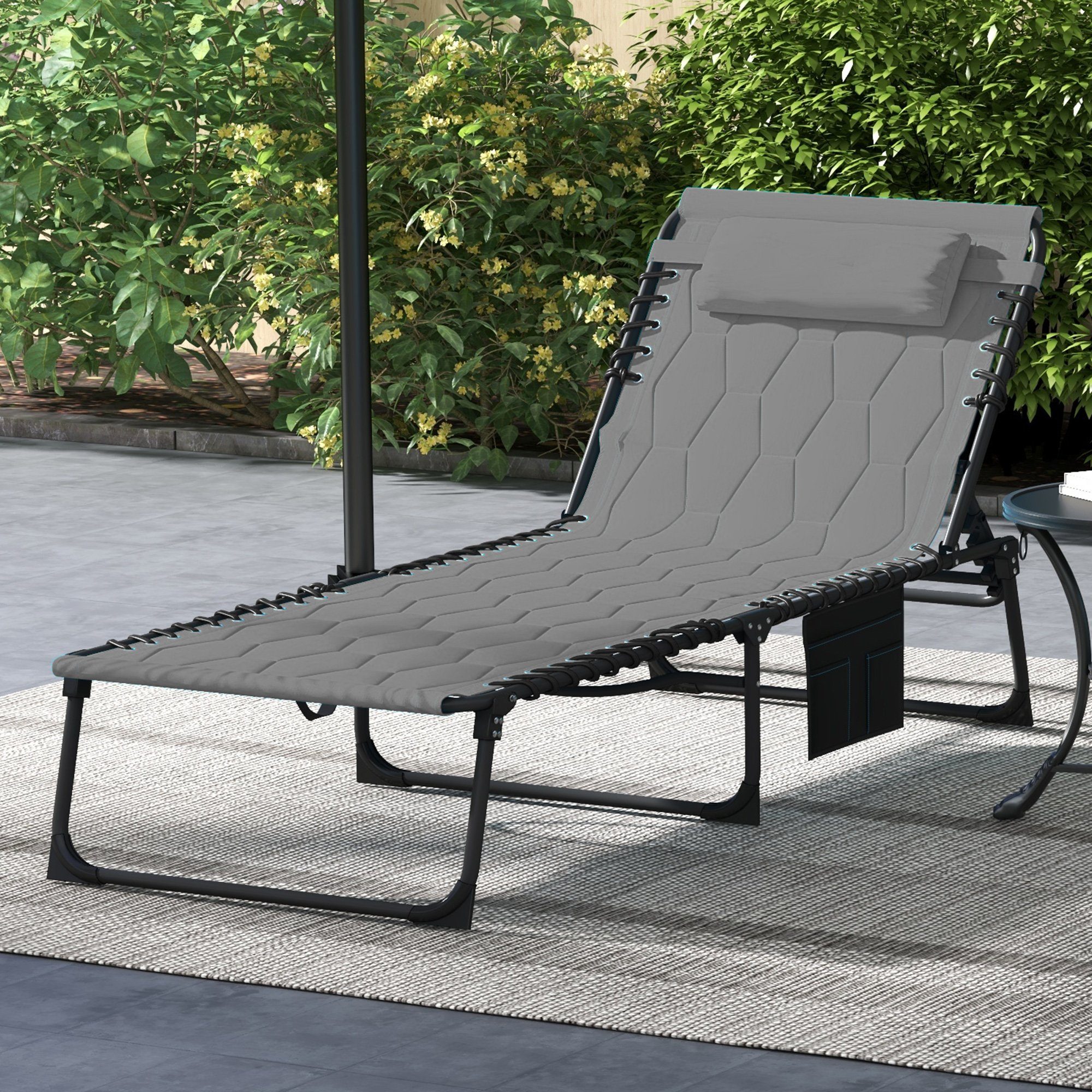 Outsunny Gartenliege Sonnenliege, Klappbarer Liegestuhl mit günstig online kaufen