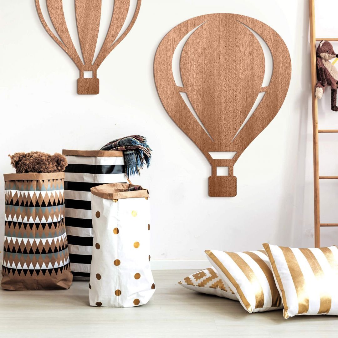 K&L Wall Art Holzbild Heißluftballon Poster Luftballon Baby Kinderzimmer Ho günstig online kaufen