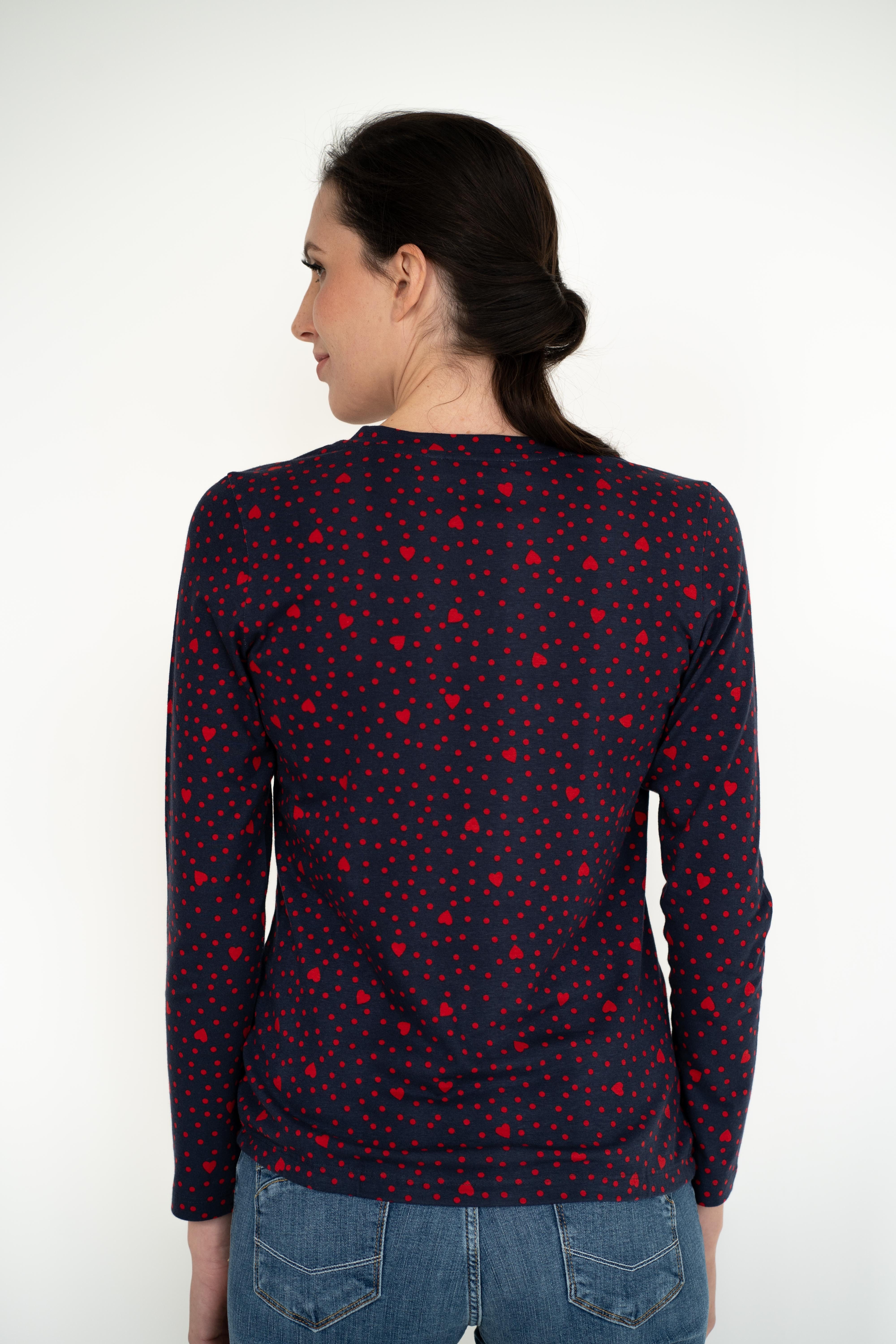 einfach Schön Langarmshirt Cordula marine günstig online kaufen