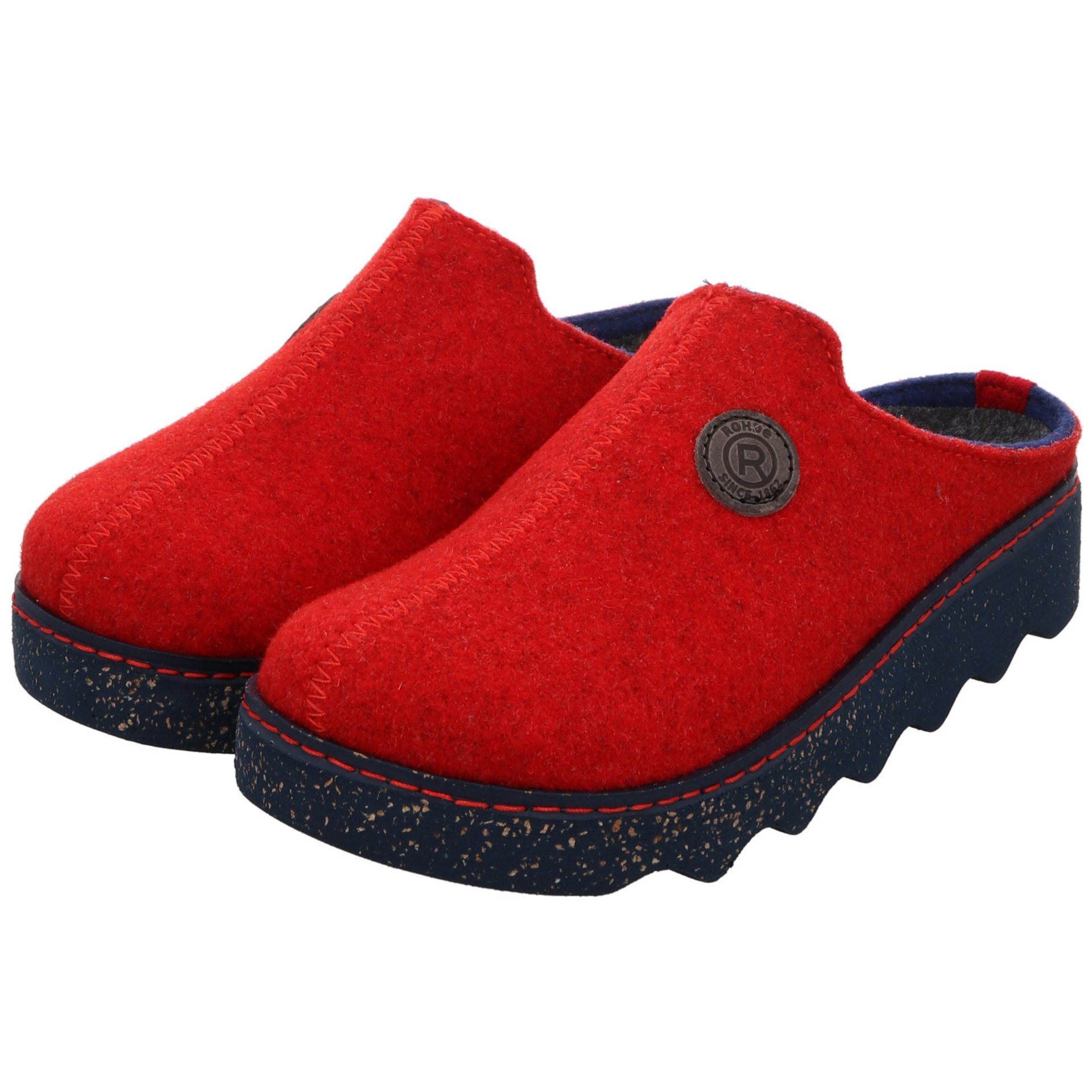 Textil Hausschuhe Slipper Hausschuh Rohde cherry Hausschuh Damen