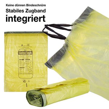 BigDean Müllbeutel 10 Rollen (130 Säcke) 90 L HDPE Gelb ca. 60x87 cm plus 5cm Umschlag