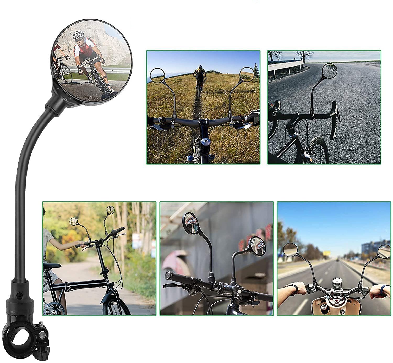 Leway Fahrradreflektor »2 STÜCK Fahrradspiegel für Lenker 21-33mm Fahrrad  Weitwinkel Rückspiegel Sichere Spiegel 3D, 360 ° Verstellbar und Drehbar  Fahrrad Spiegel für Mountainbike Rennrad E-Bike Mofa«